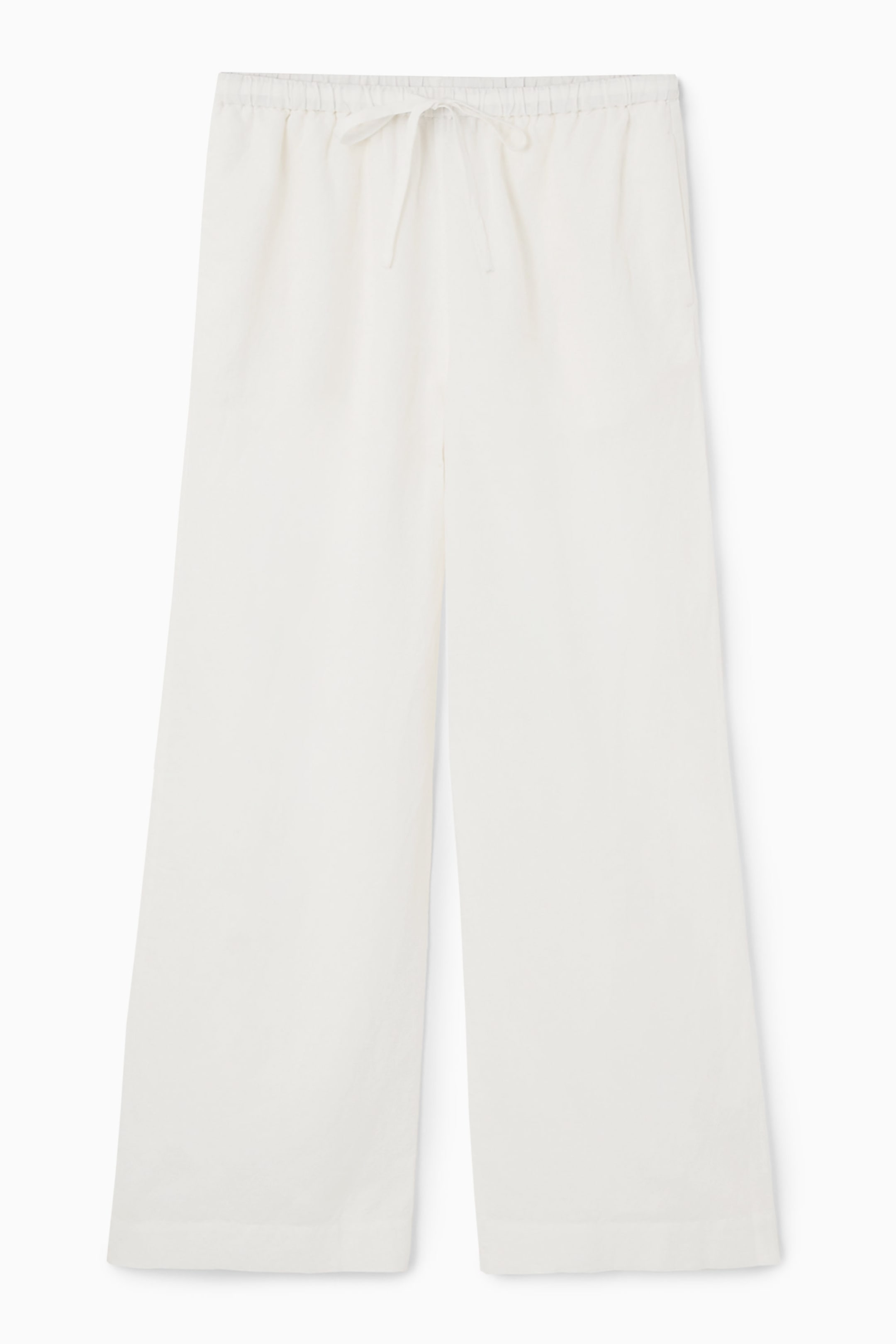 WIDE-LEG LINEN DRAWSTRING PANTS