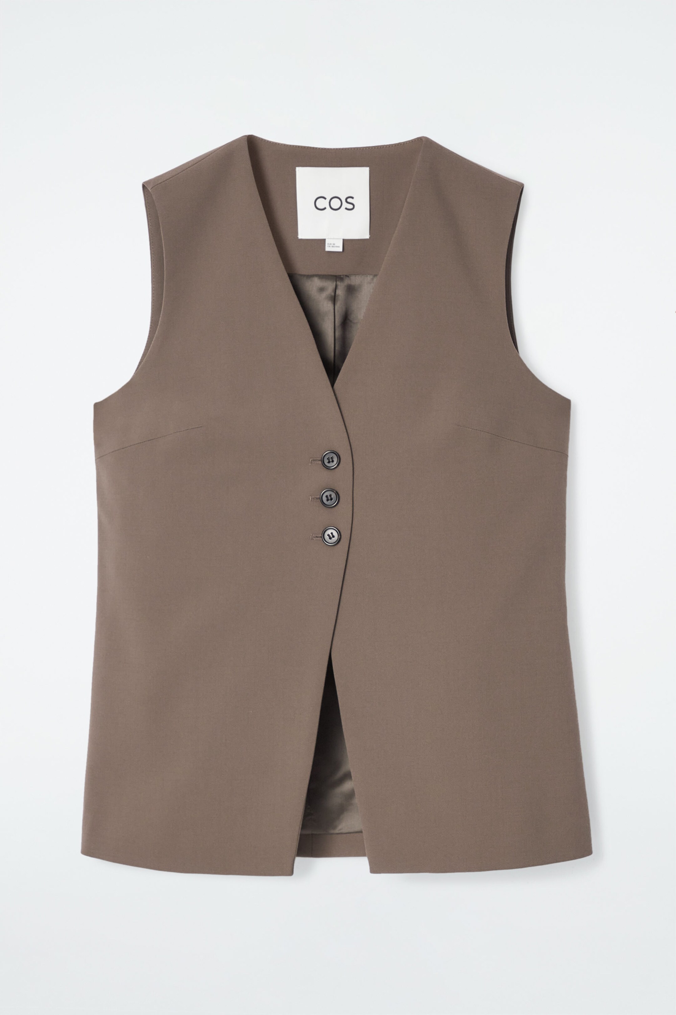 LONGLINE TAILORED TWILL WAISTCOAT