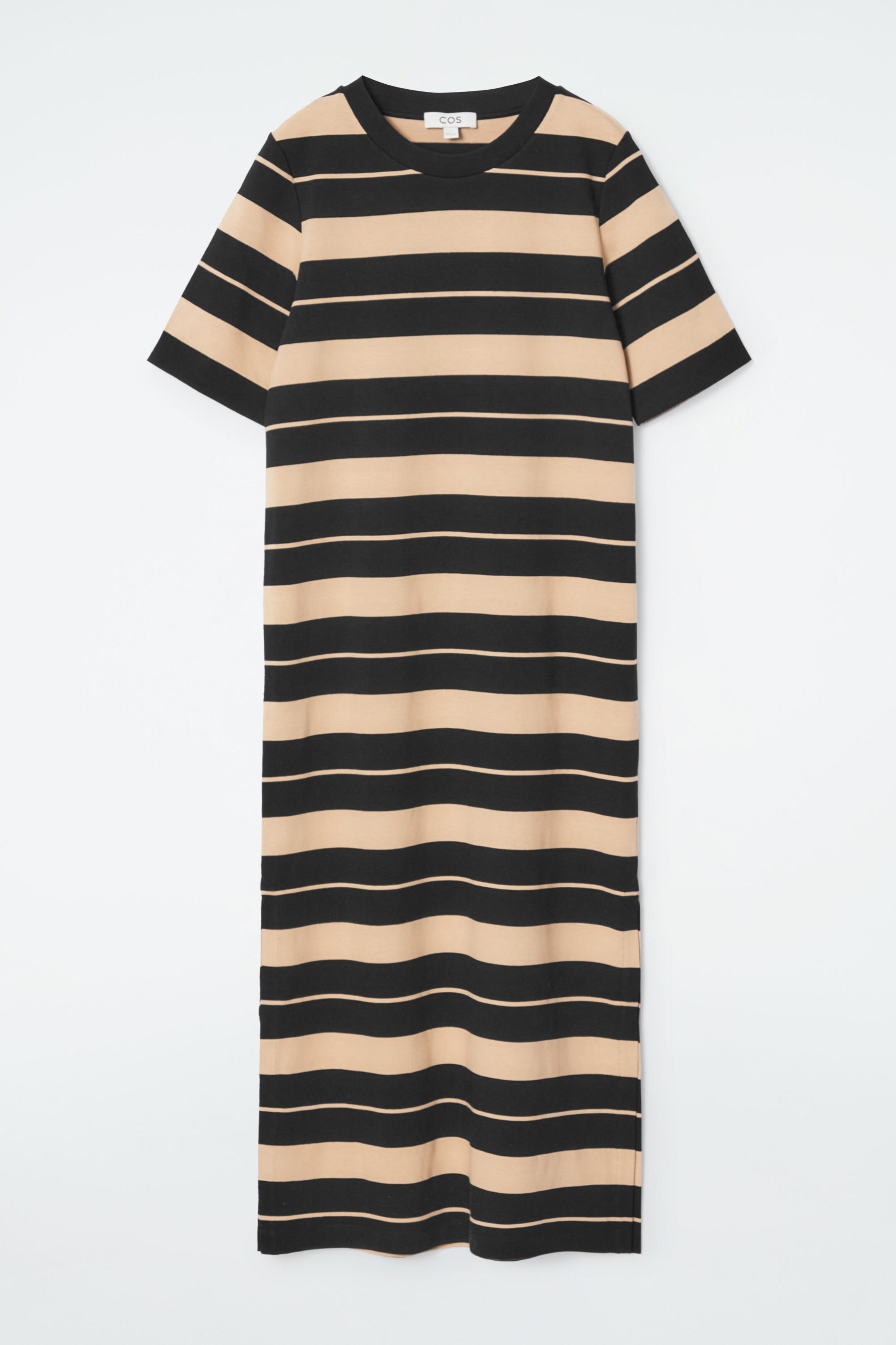 STRIPED MIDI T-SHIRT DRESS