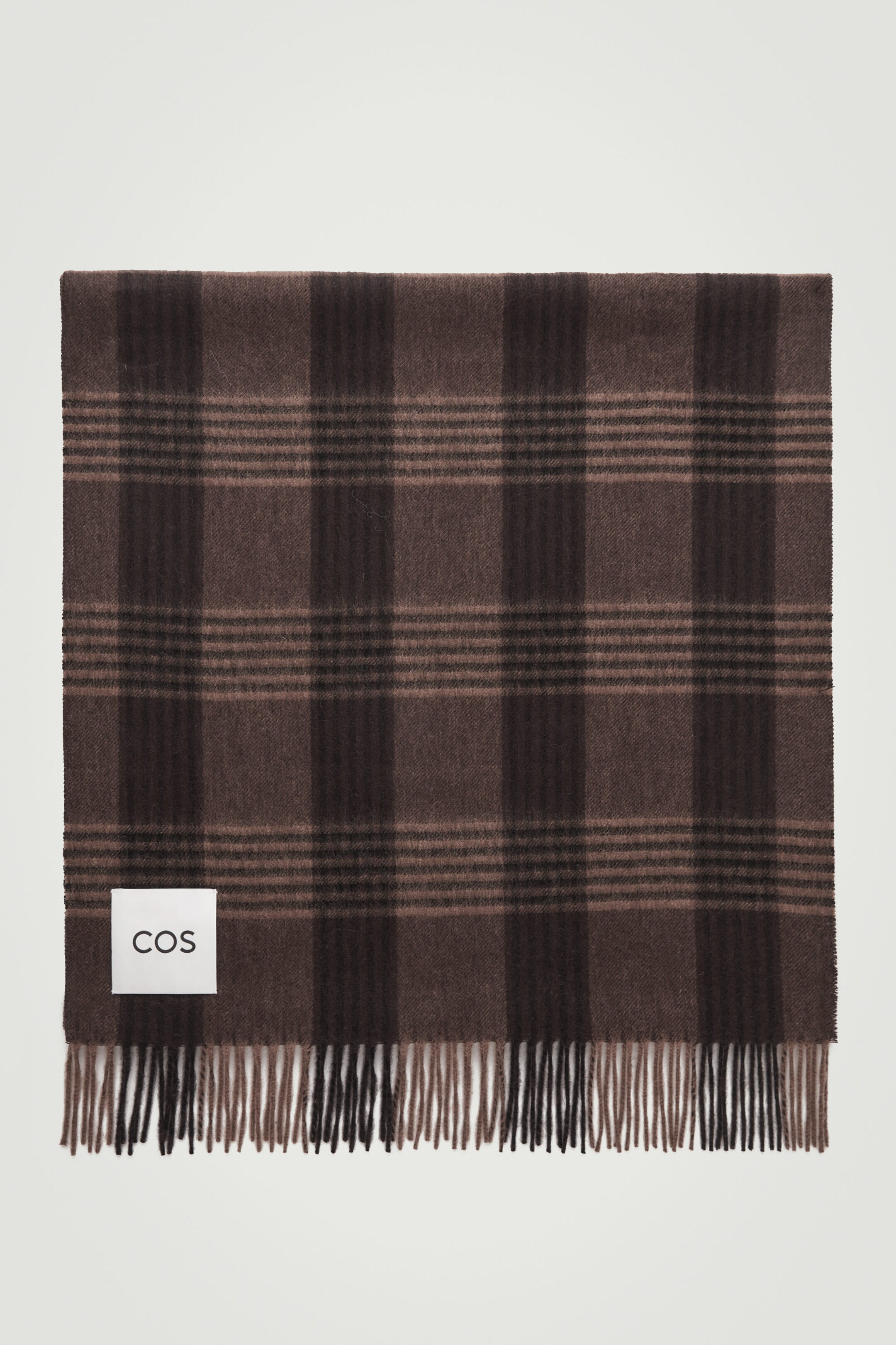 FRINGED WOOL-CASHMERE SCARF