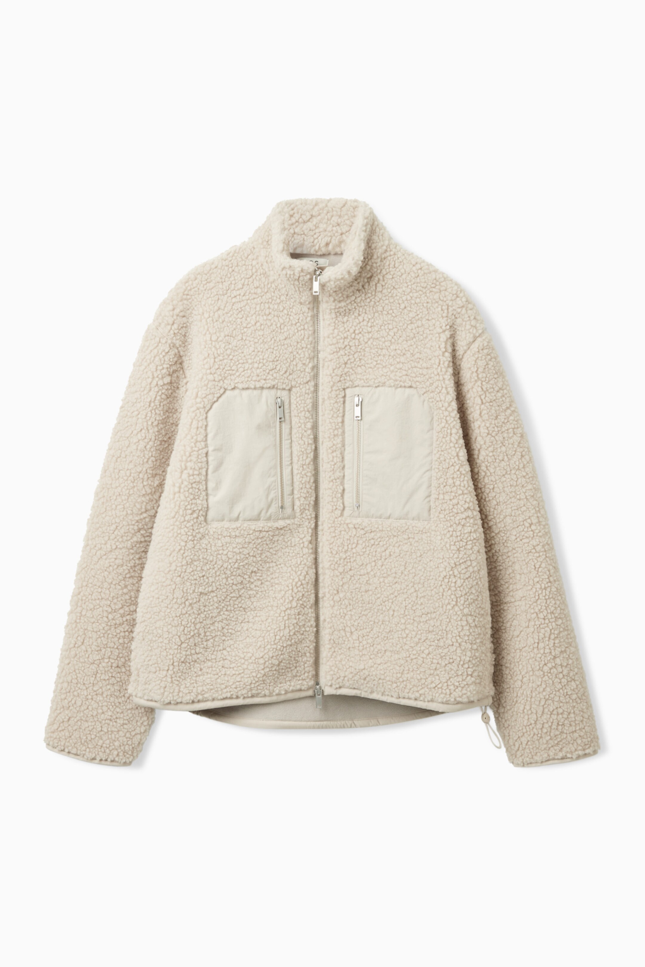 New COS Teddy Zip-up sold Jacket In Beige, size M