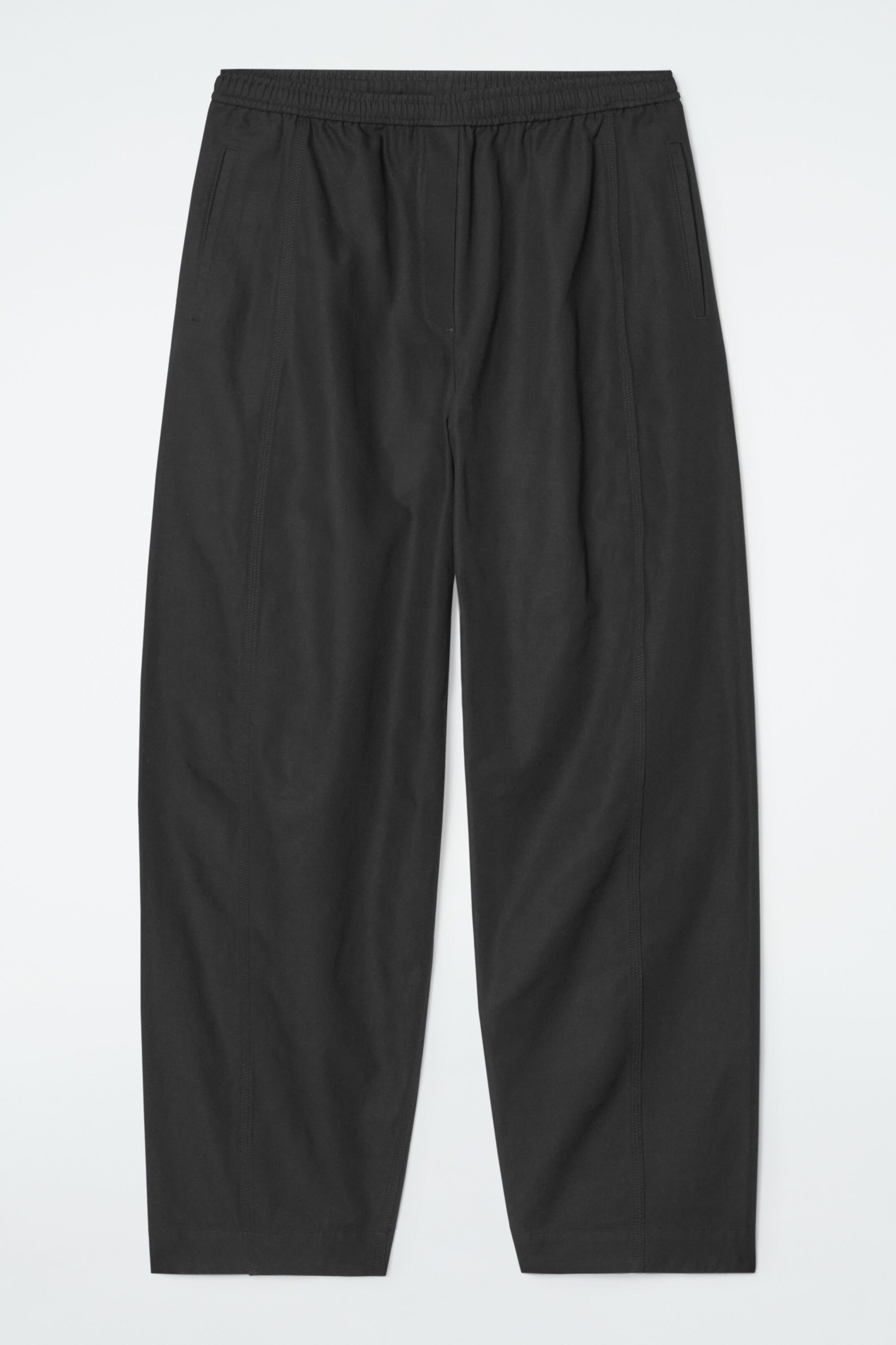 BARREL-LEG COTTON TROUSERS