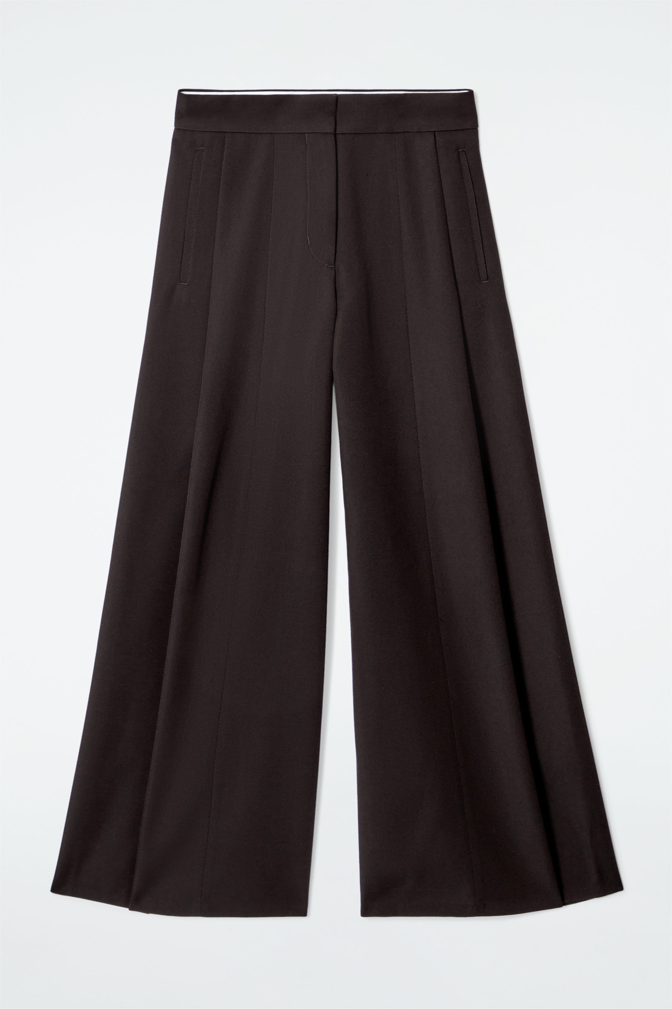 RELAXED WOOL-BLEND WIDE-LEG TROUSERS