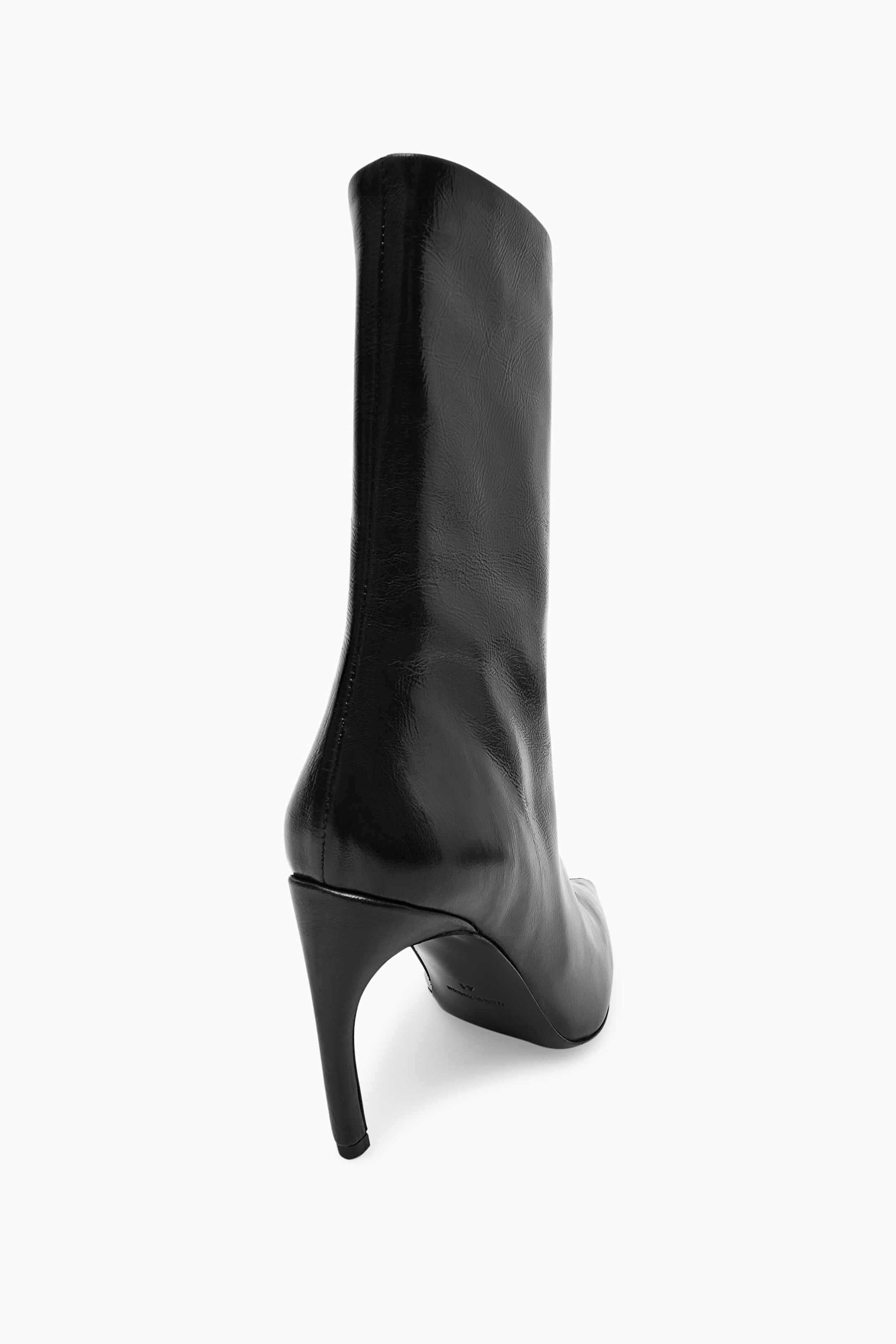 POINTED PATENT-LEATHER ANKLE BOOTS