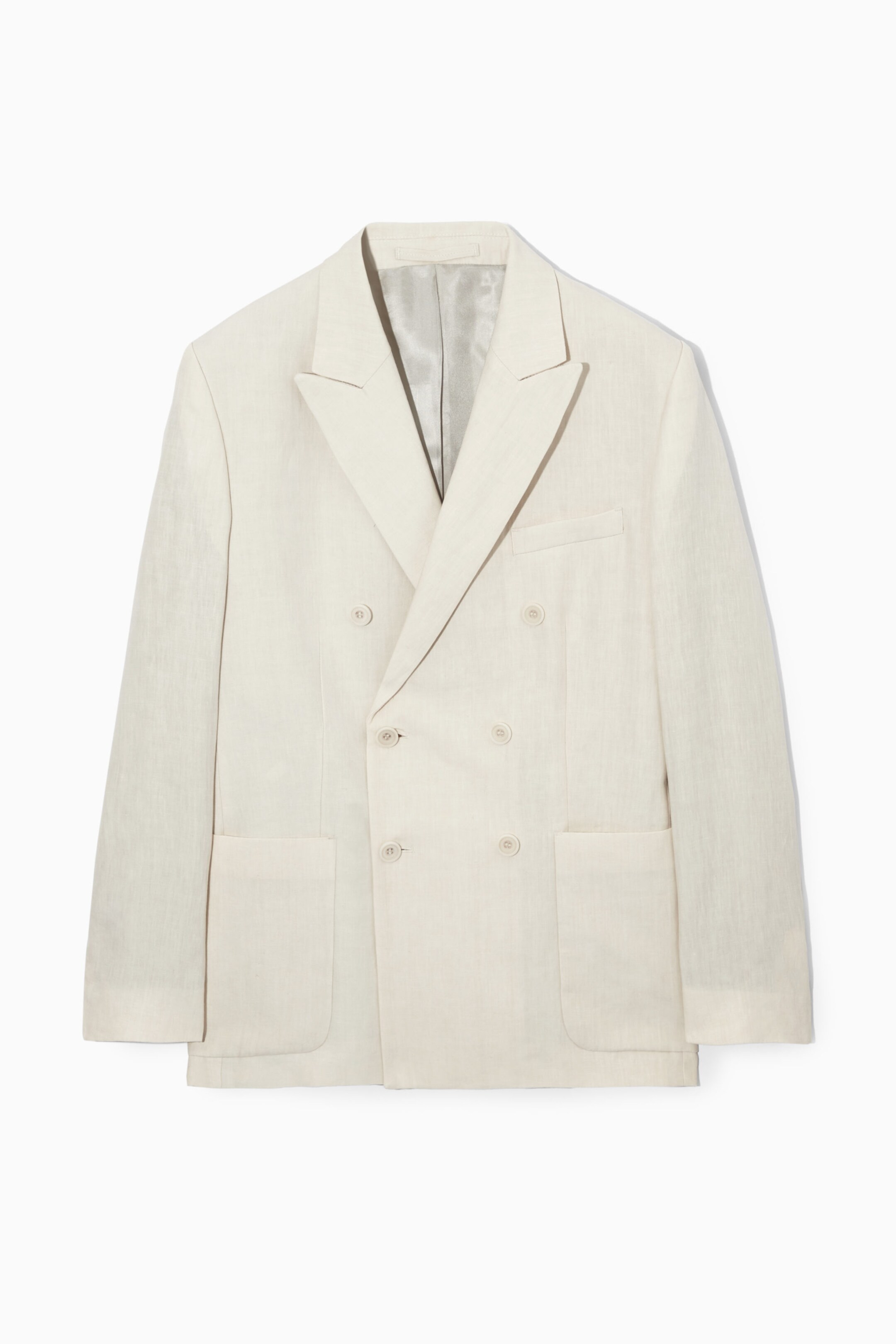 DOUBLE-BREASTED LINEN BLAZER