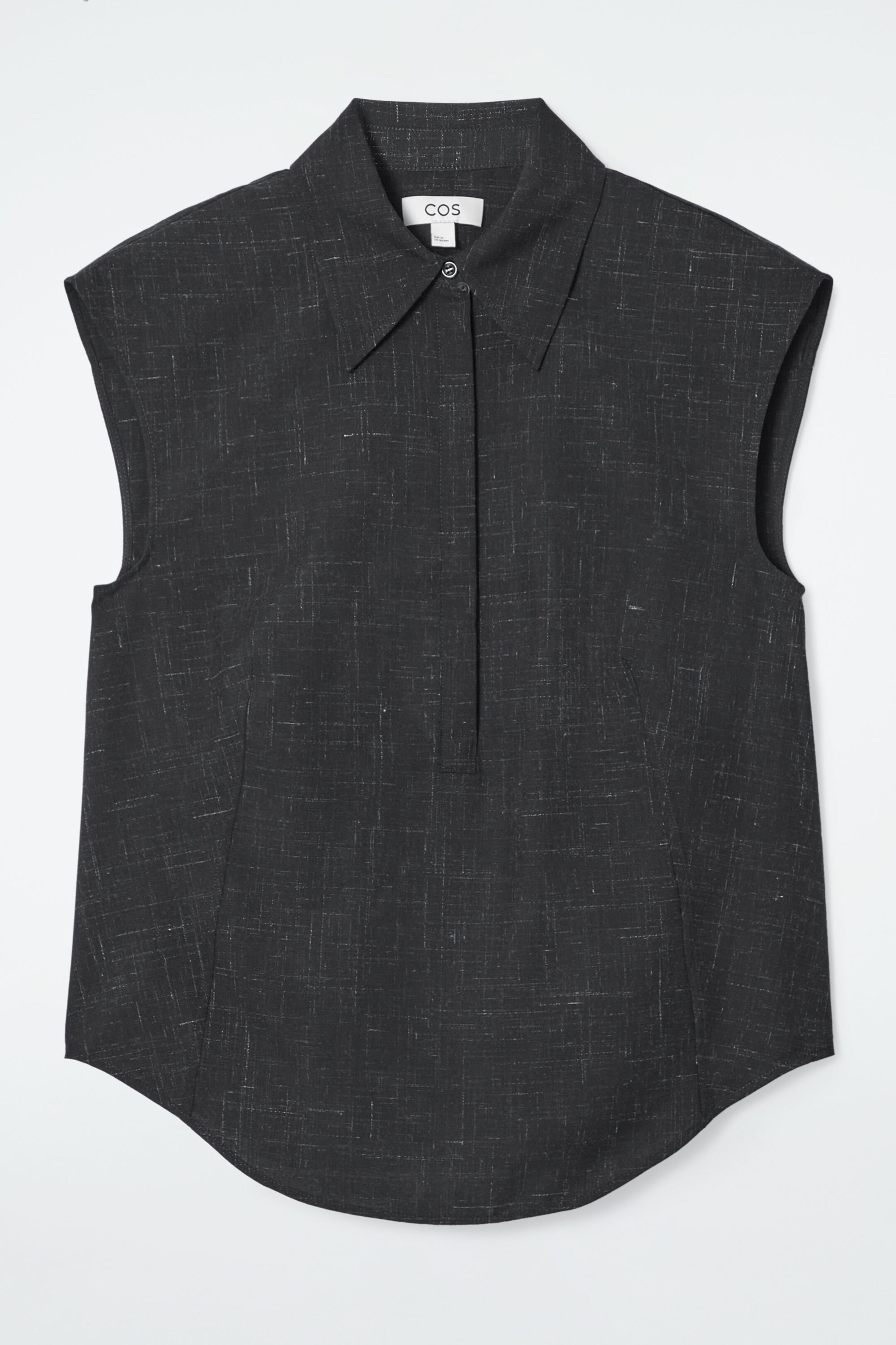 SLIM SHORT-SLEEVED FLECKED-WOOL SHIRT