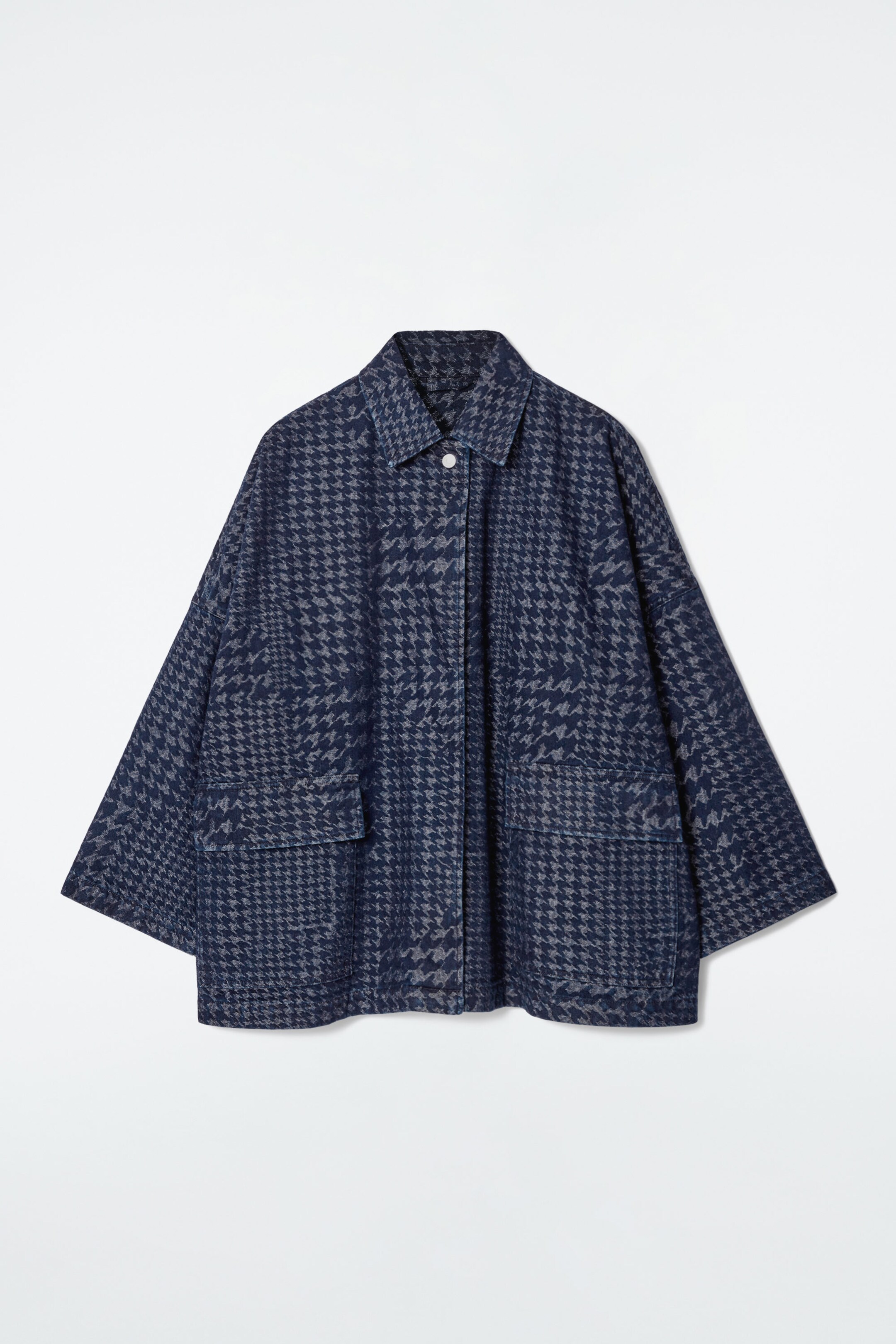 HOUNDSTOOTH-JACQUARD DENIM JACKET