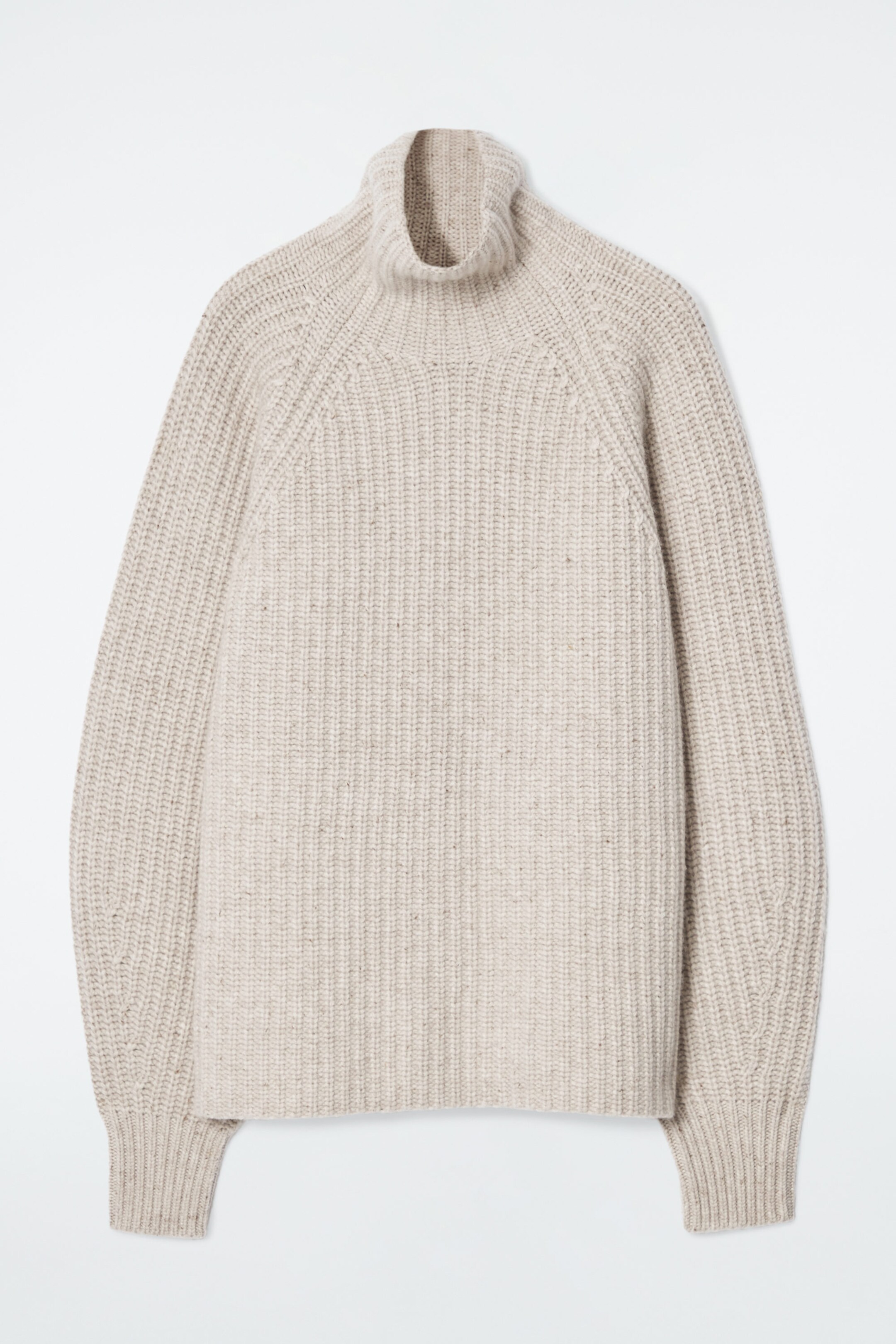 RIBBED CASHMERE-BLEND FUNNEL-NECK JUMPER