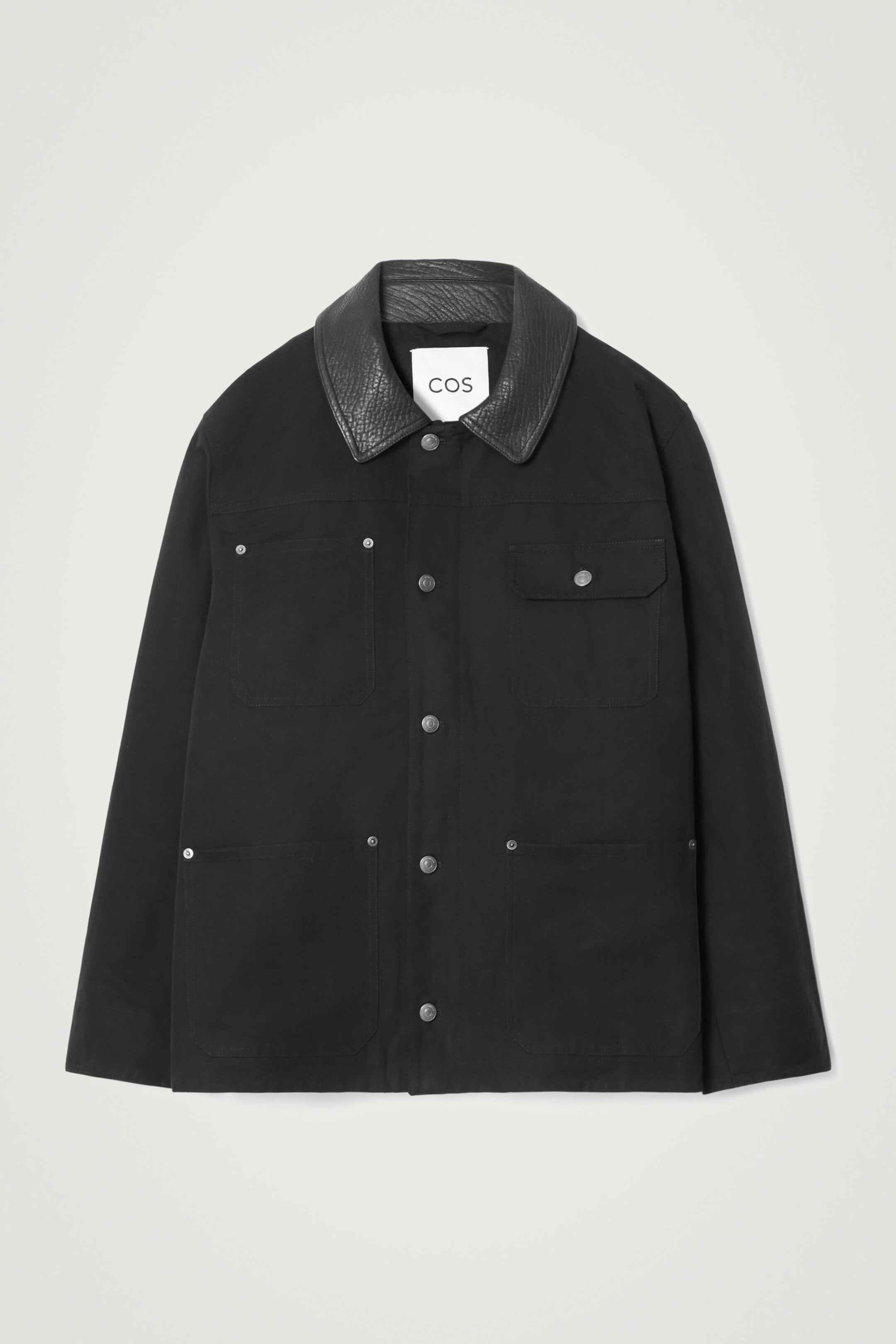 LEATHER-COLLAR FIELD JACKET