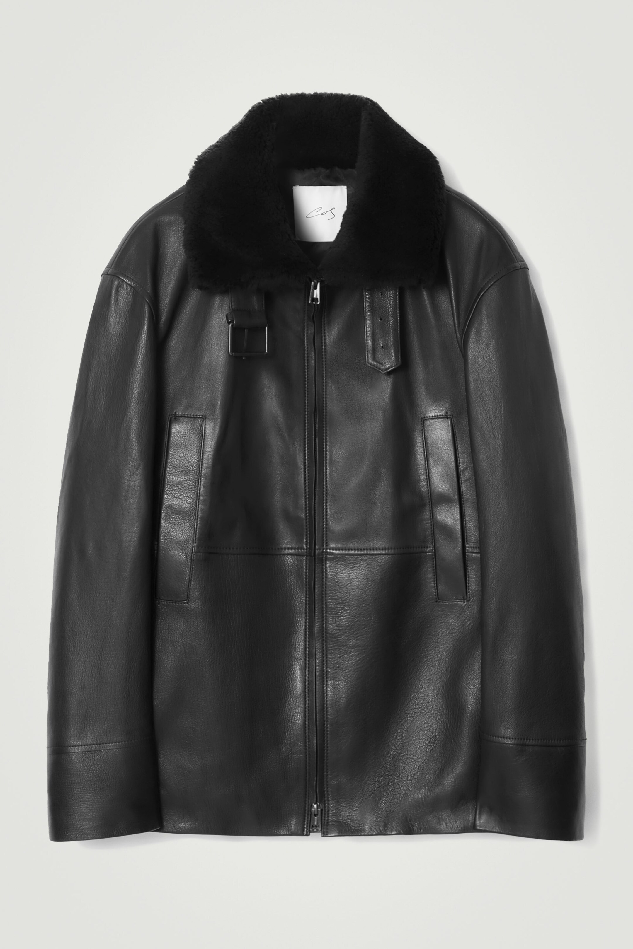 THE SHEARLING-TRIMMED LEATHER JACKET