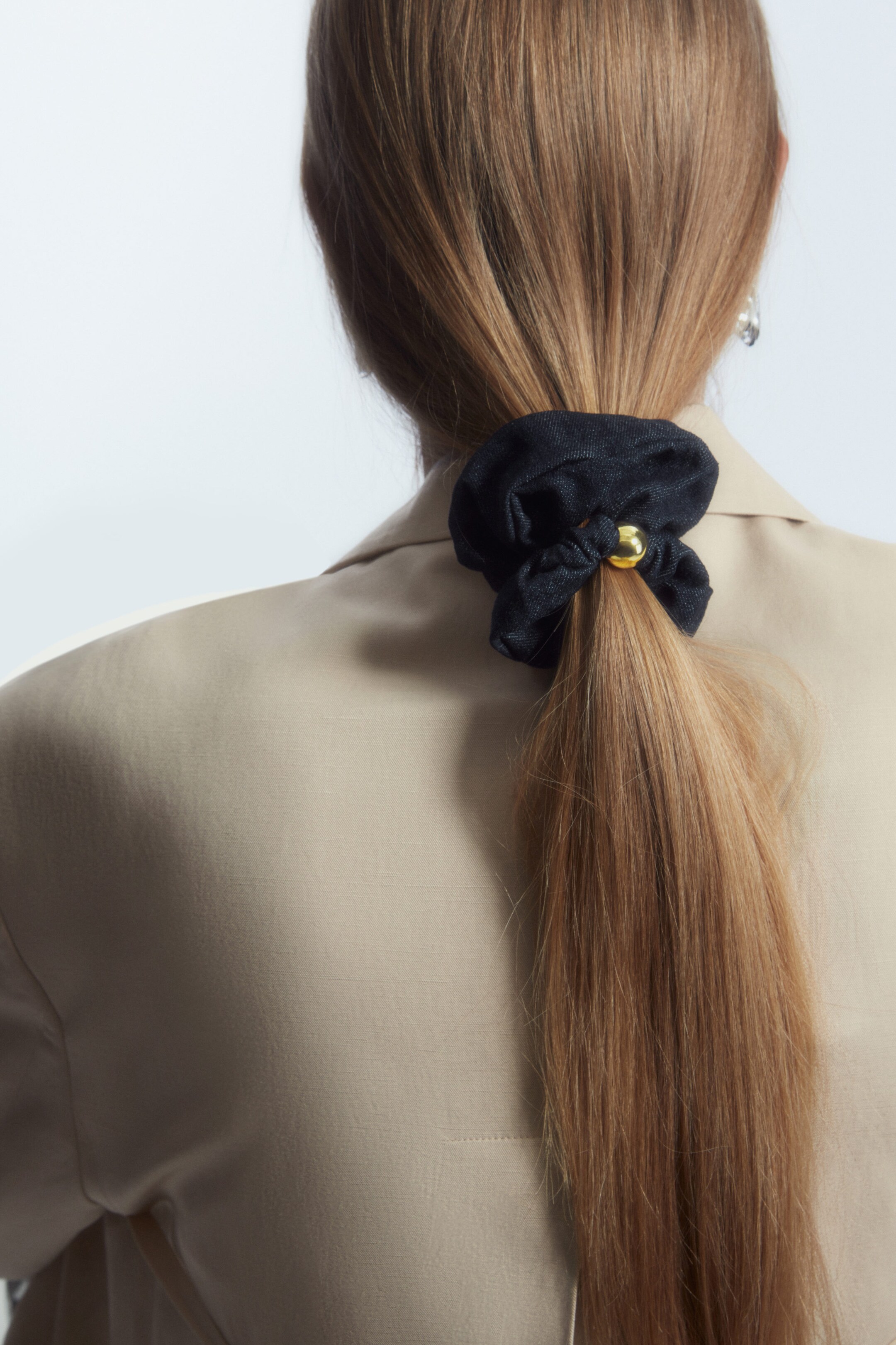 EMBELLISHED DENIM SCRUNCHIE