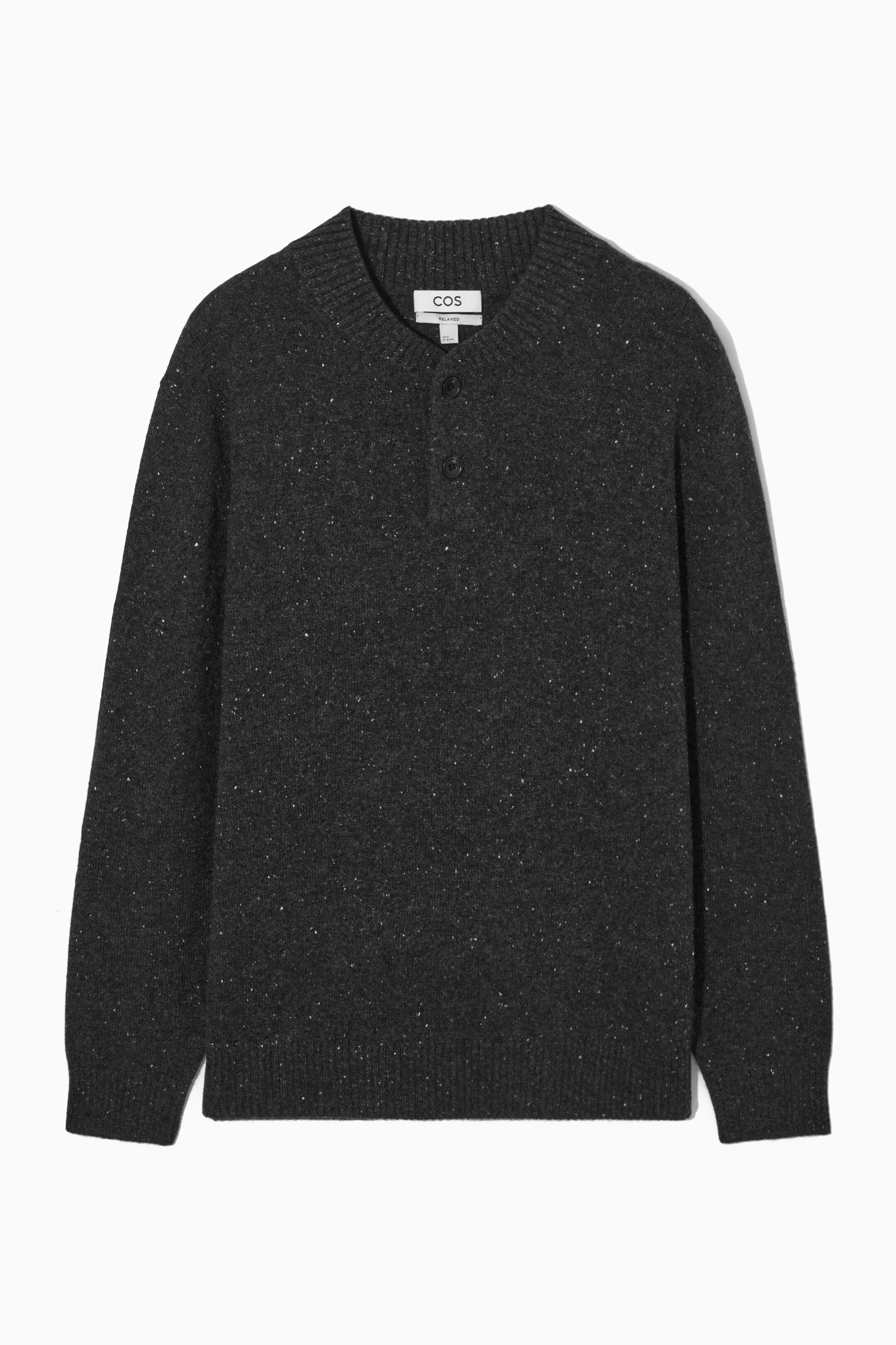 PURE CASHMERE HENLEY JUMPER