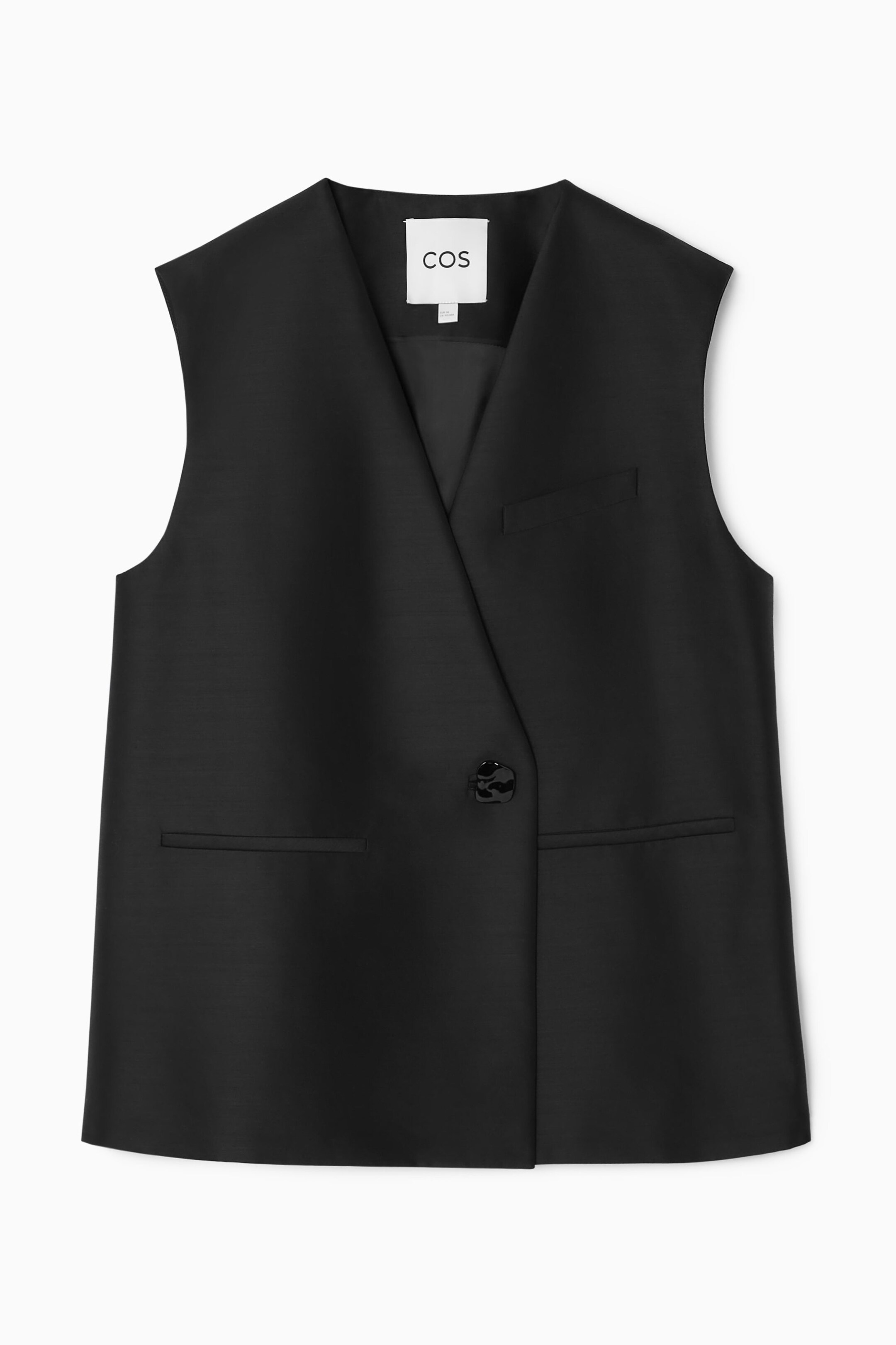 GILET BOUTON LAQUÉ LAINE MÉLANGÉE