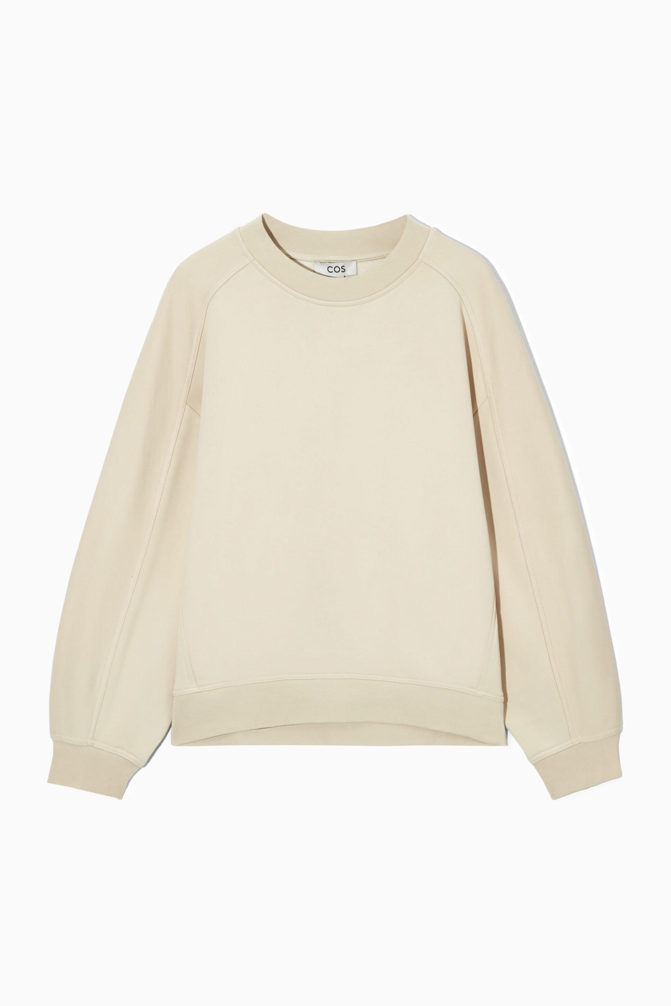 COS Cream Multicolor Speckle Boxy Oversized Cotton Crewneck offers Sweatshirt