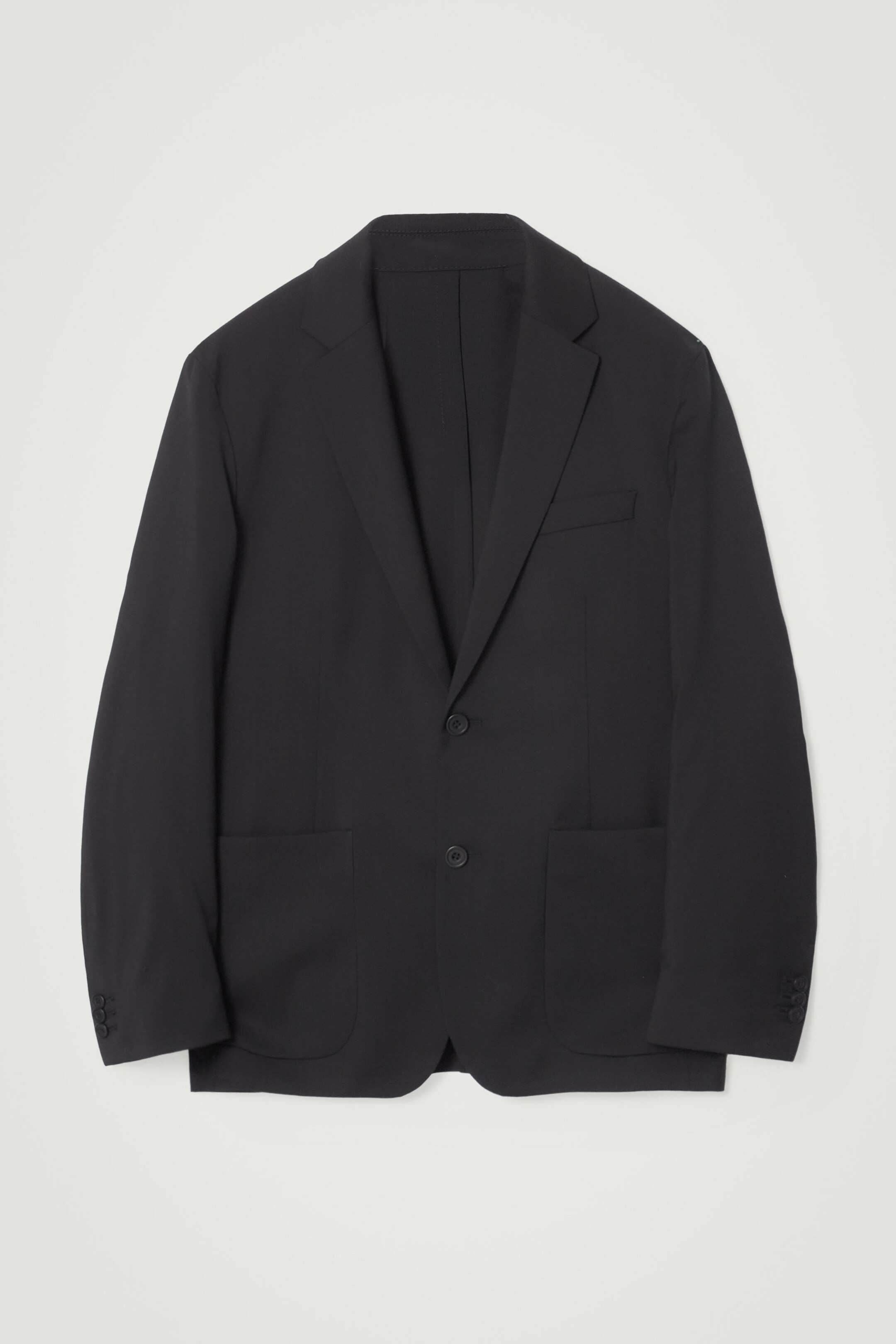 COS Black Collarless Wool Blend Blazer Jacket 12 sale