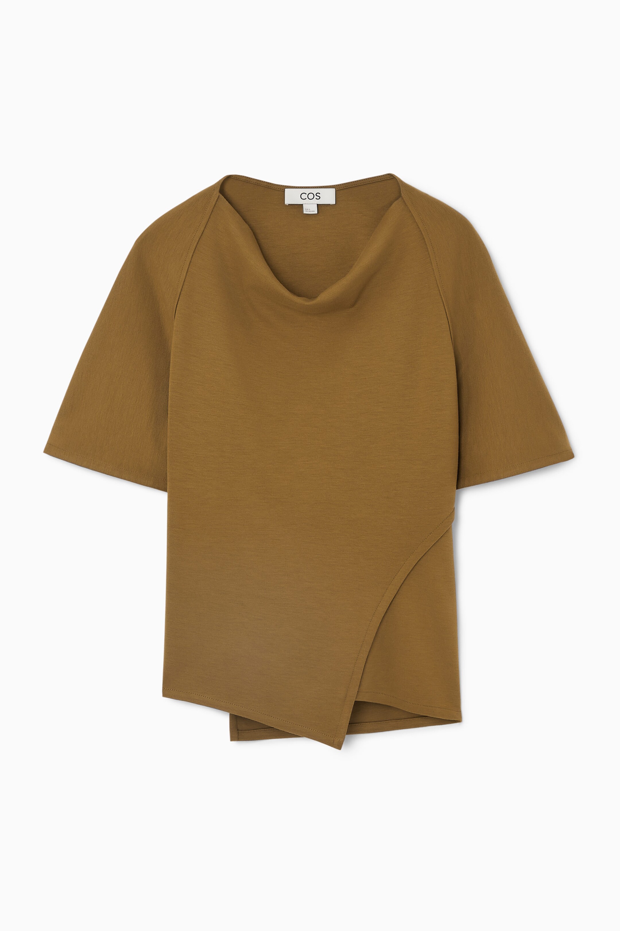 ASYMMETRIC COWL-NECK T-SHIRT