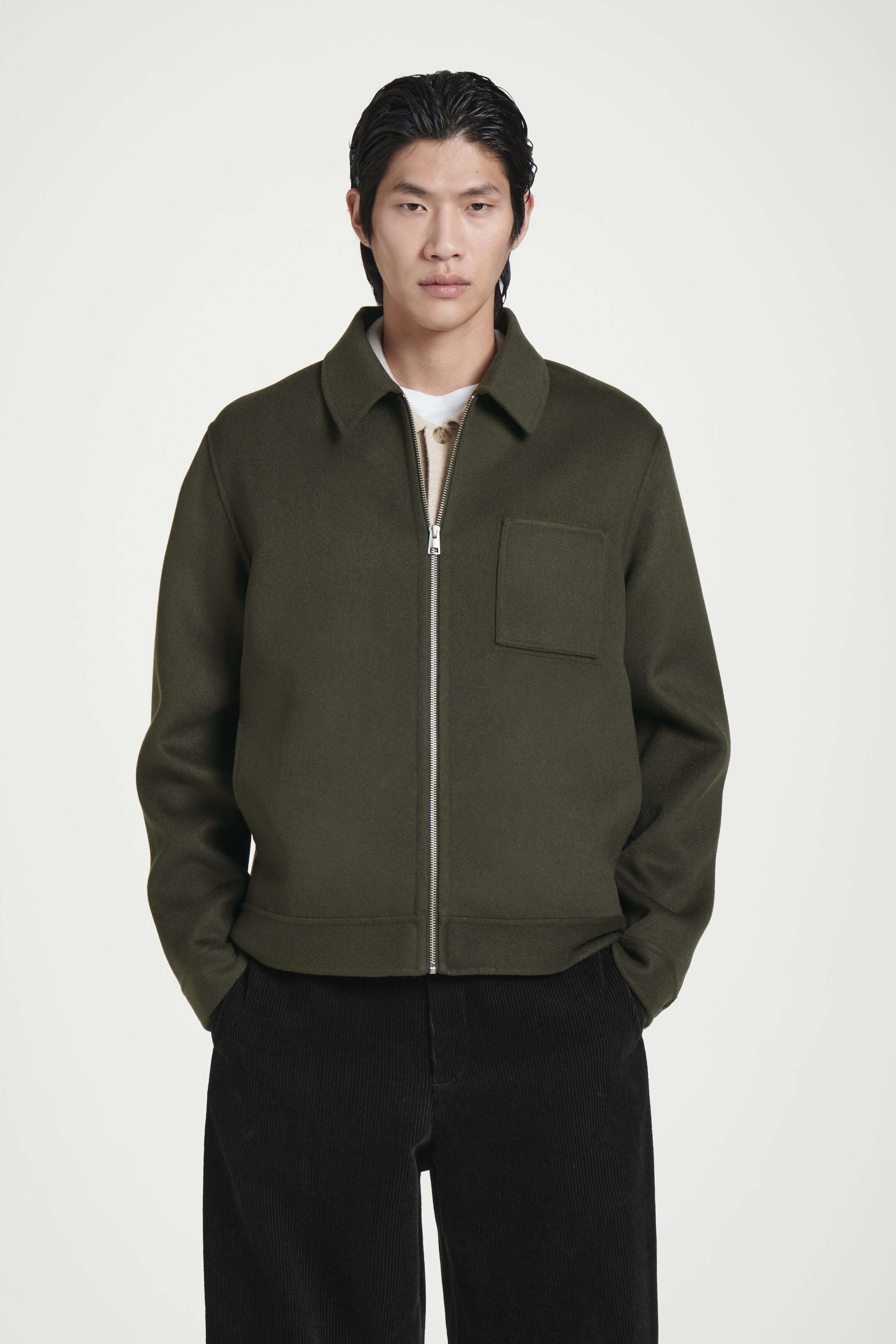 DOUBLE-FACED WOOL HARRINGTON JACKET