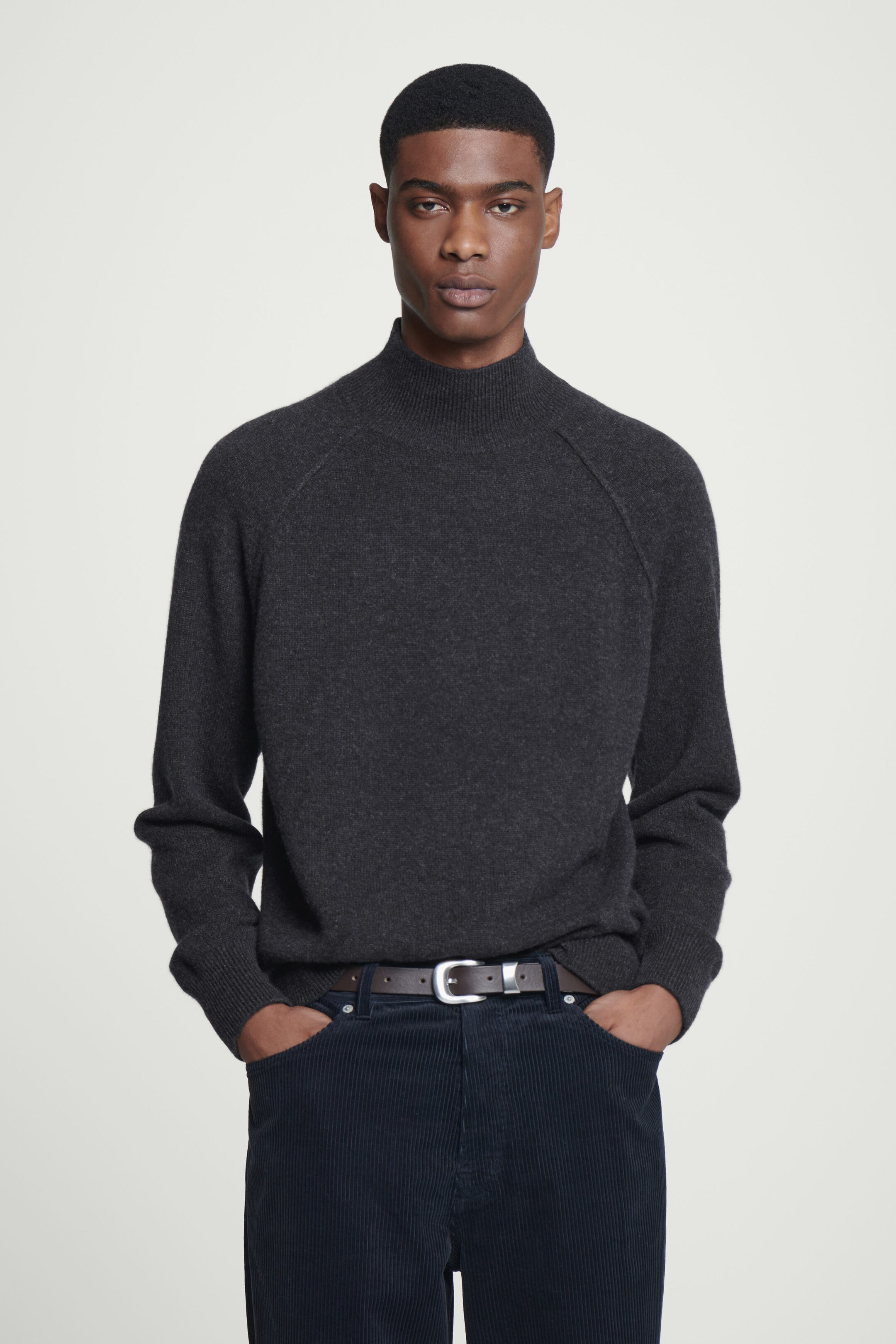 PURE CASHMERE FUNNEL-NECK JUMPER