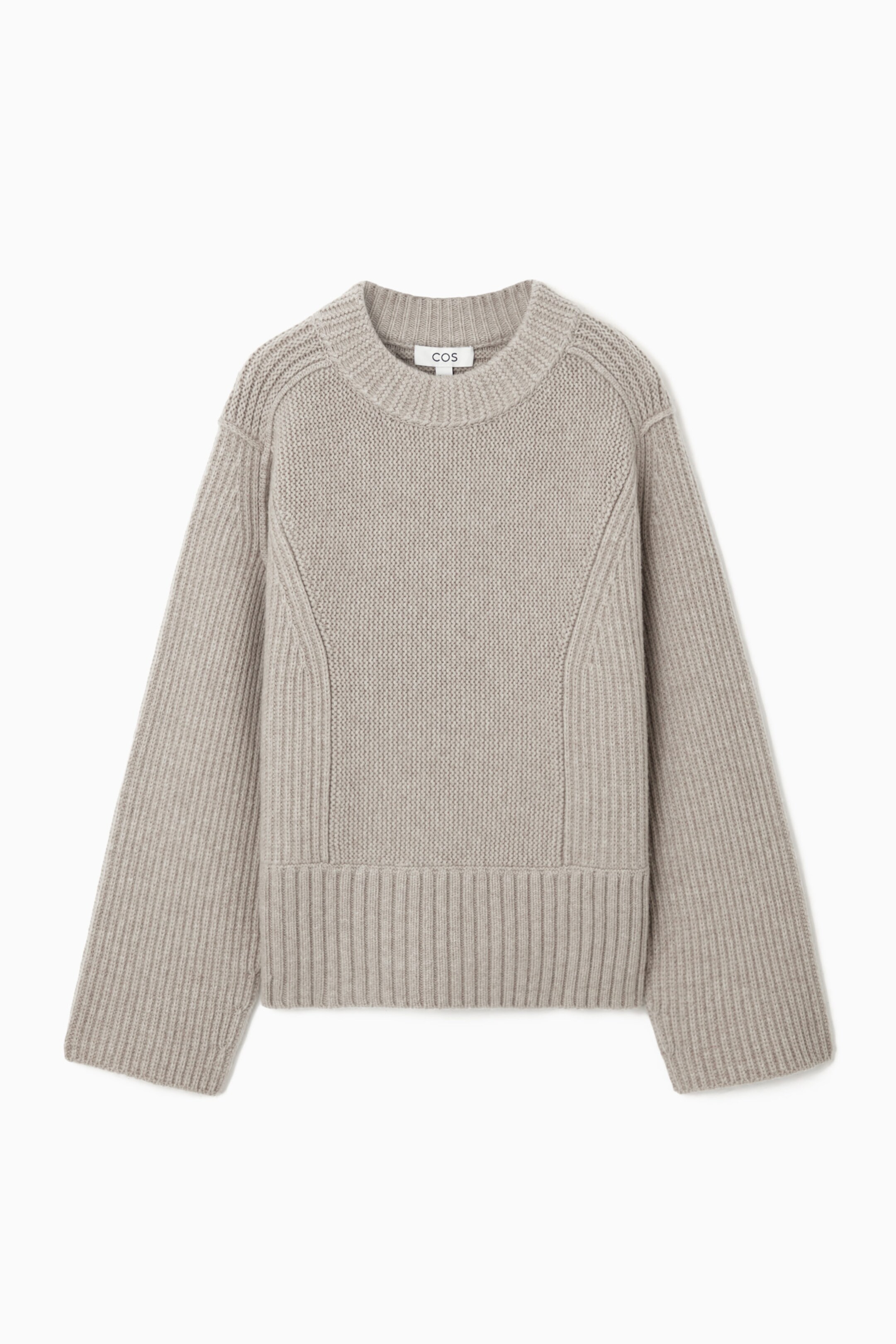 CHUNKY PANELLED WOOL JUMPER