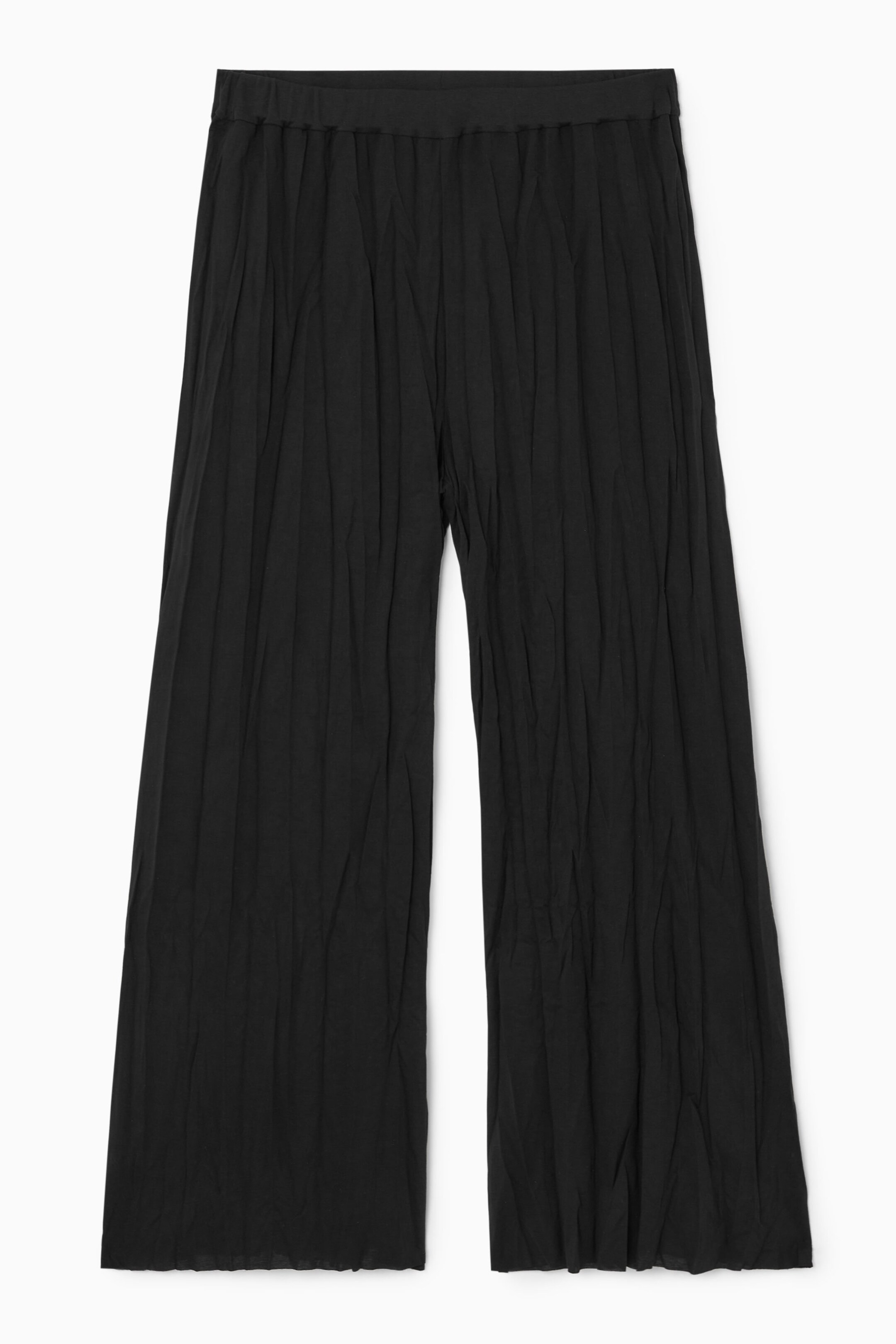 CRINKLED JERSEY WIDE-LEG PANTS