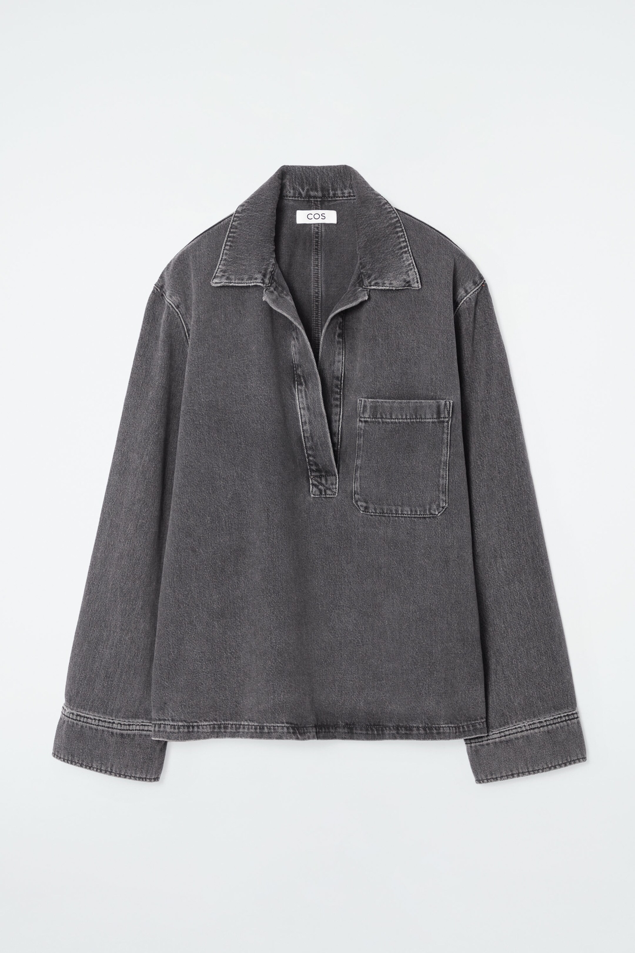 OPEN-COLLAR DENIM SHIRT