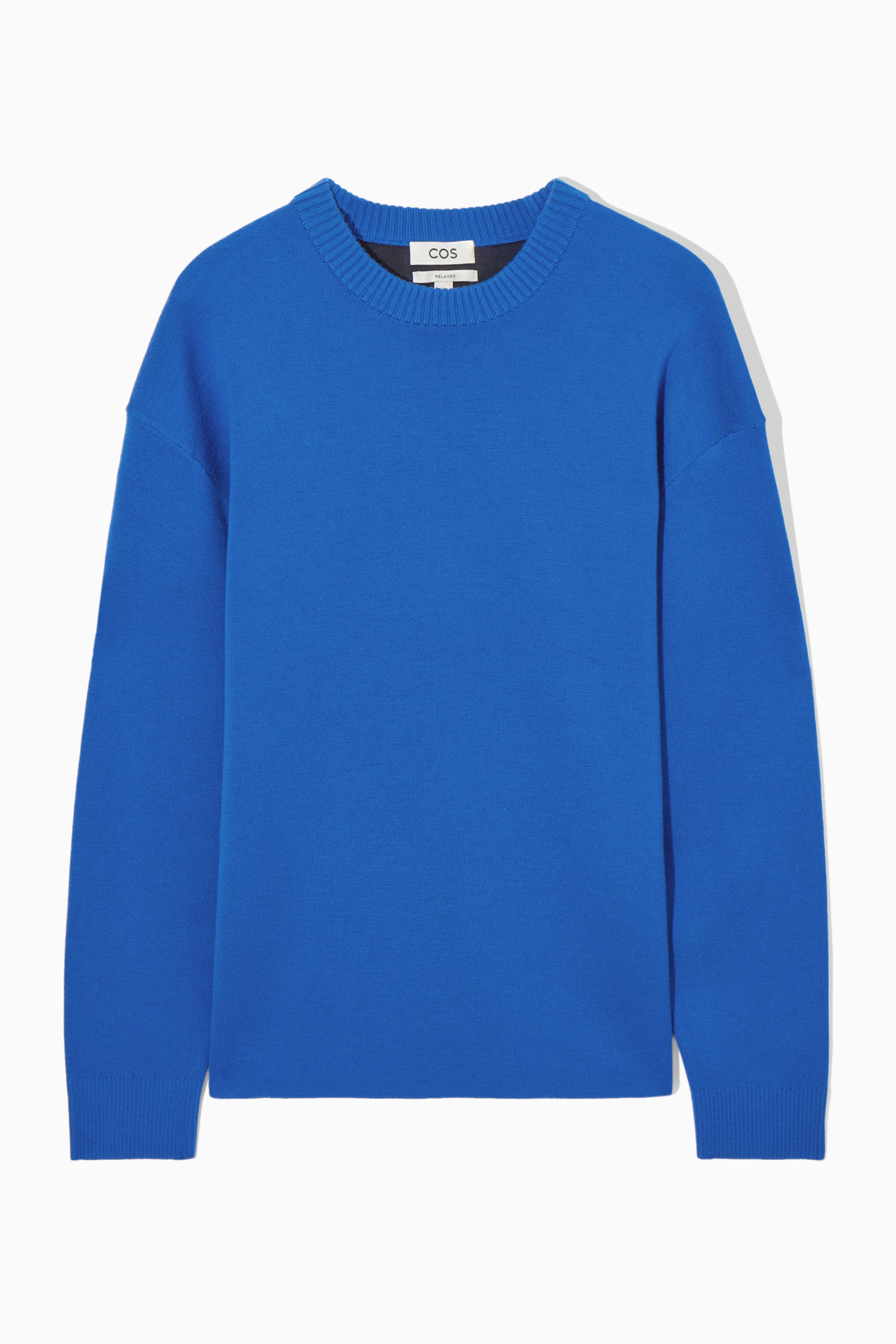 DOUBLE FACED MERINO WOOL JUMPER BLUE