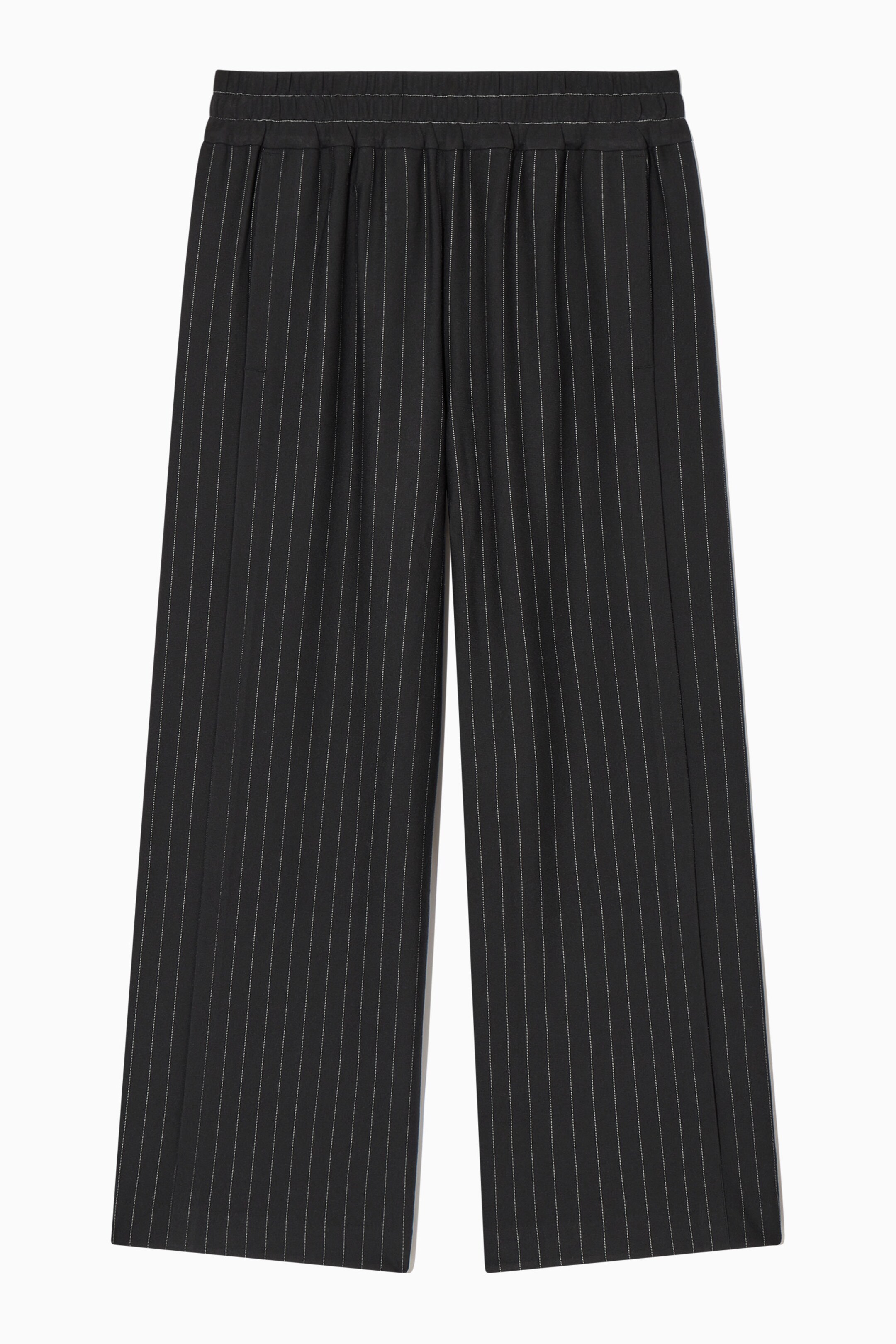 STRAIGHT-LEG PINSTRIPED TROUSERS