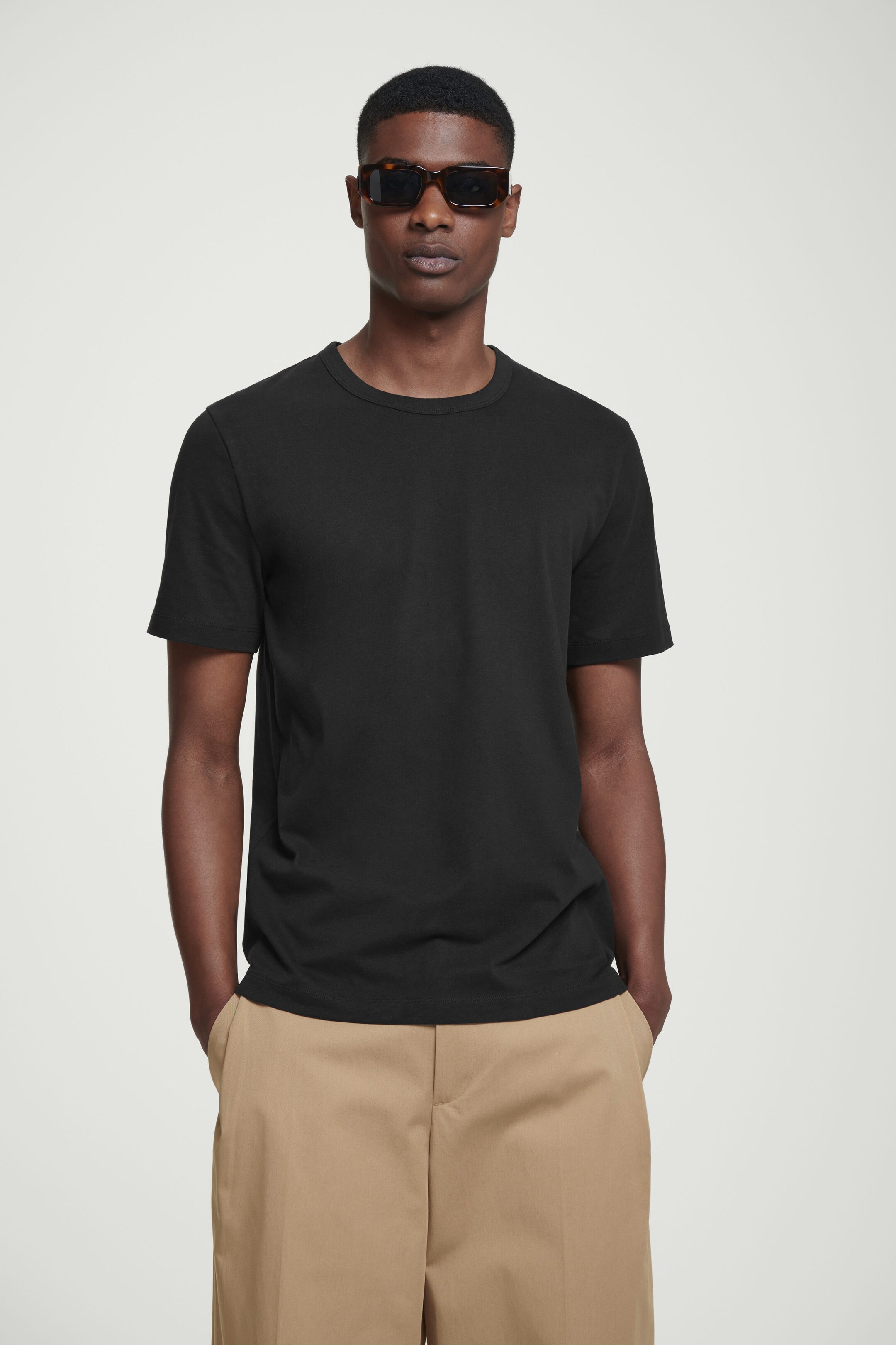 REGULAR LIGHTWEIGHT BRUSHED-COTTON T-SHIRT