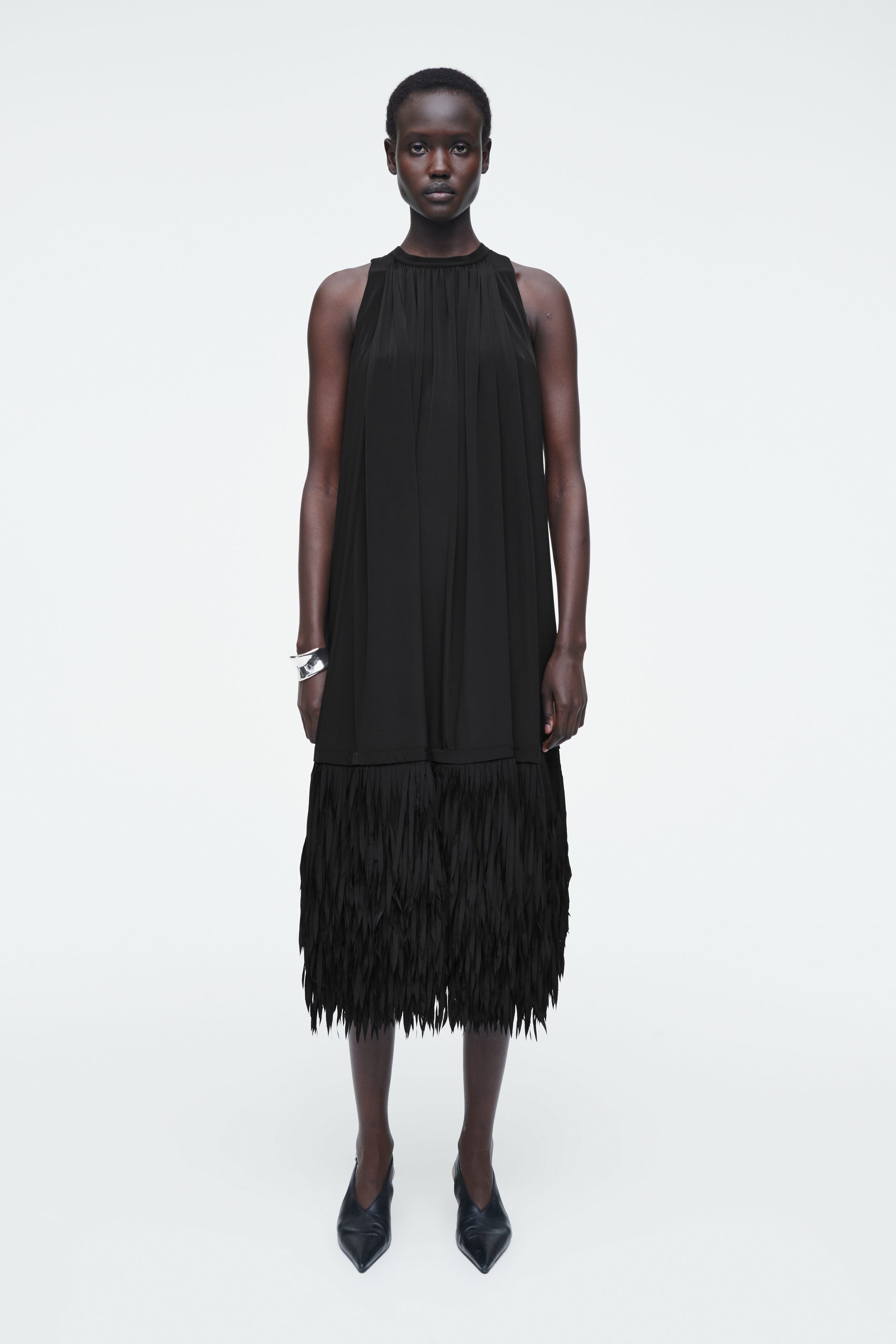 FRINGED-HEM DRESS