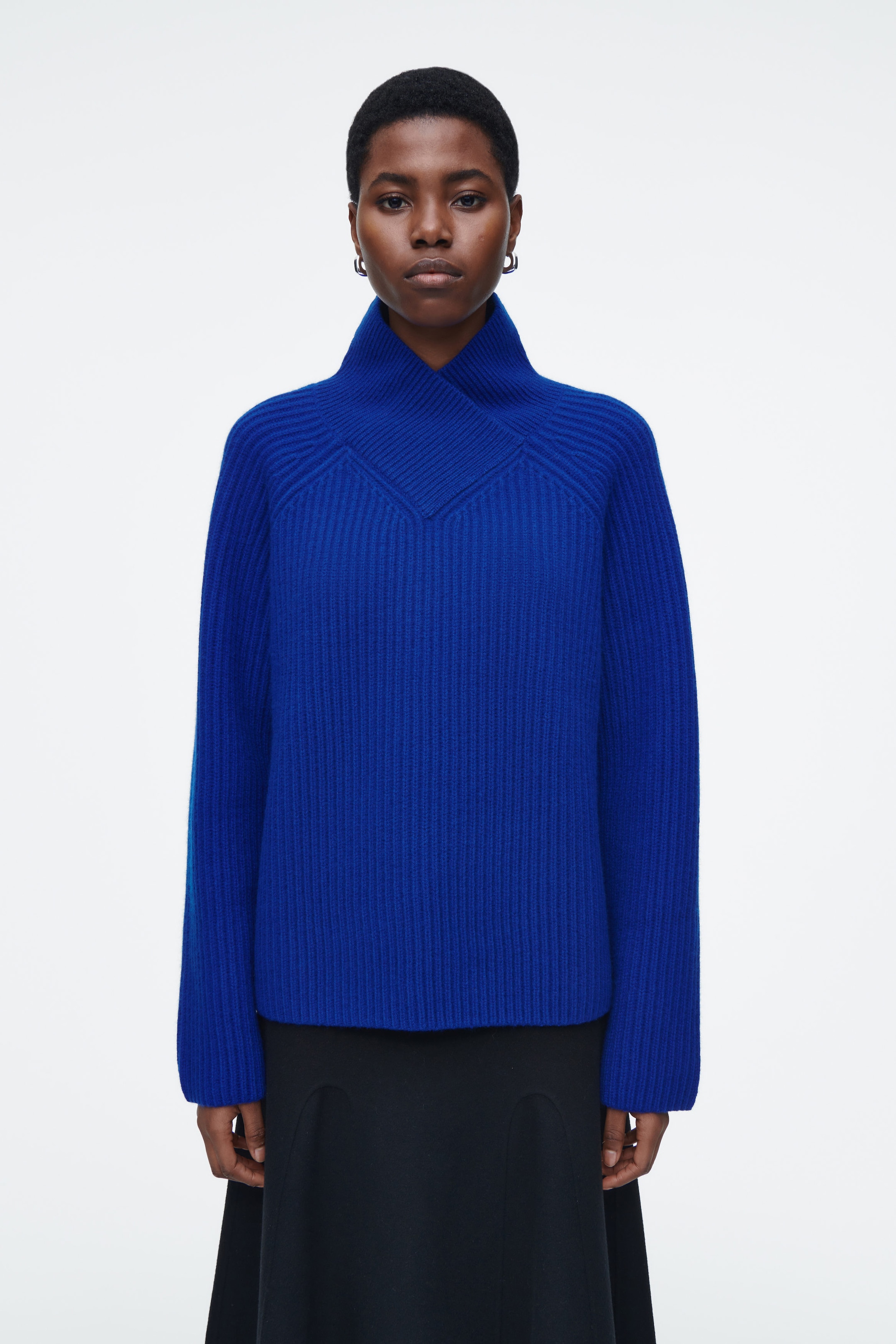 WRAPCOLLAR MERINO WOOL JUMPER