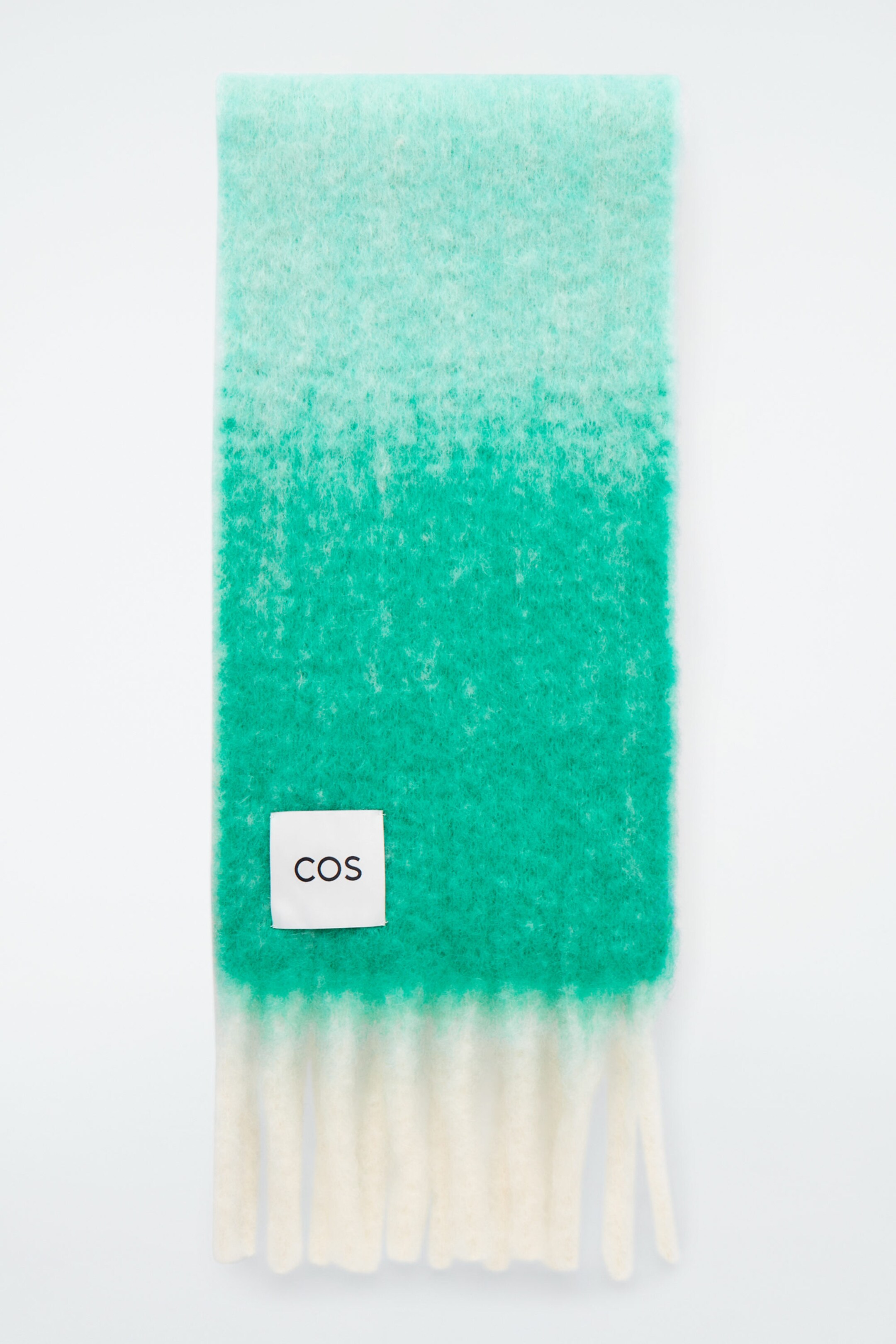 FRINGED BRUSHED-MOHAIR SCARF