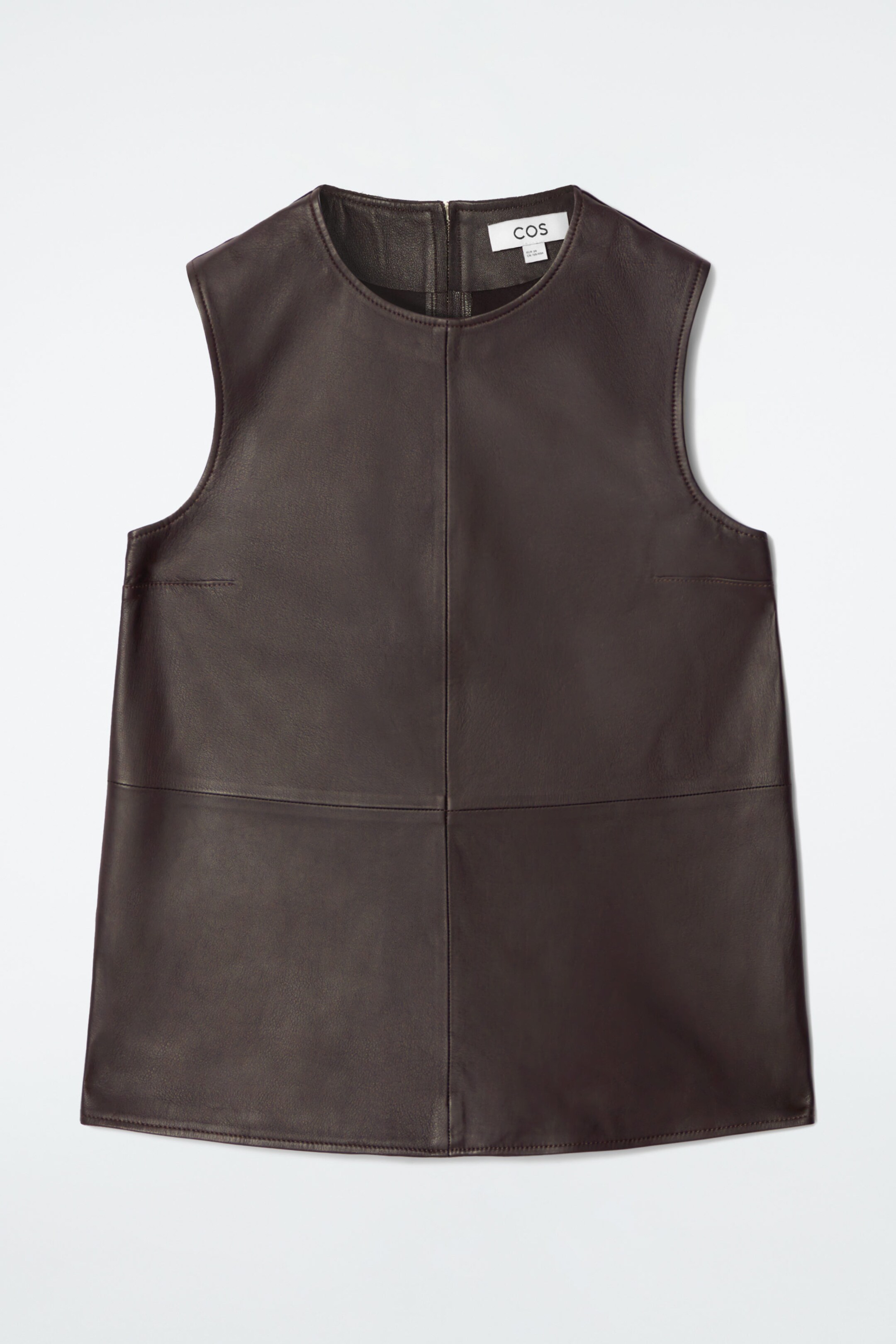 SLEEVELESS LEATHER TOP