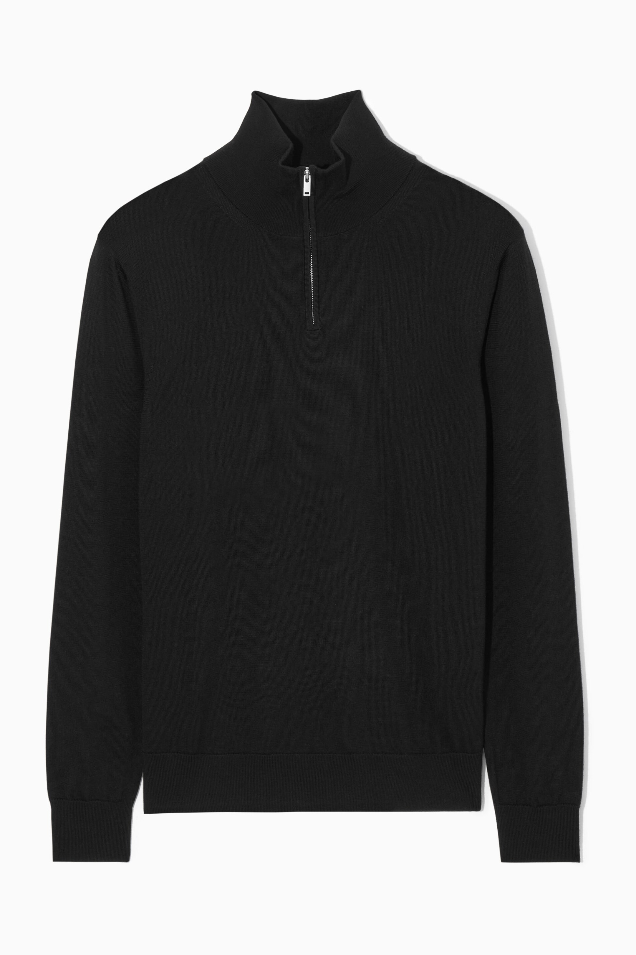 FUNNEL-NECK WOOL HALF-ZIP JUMPER