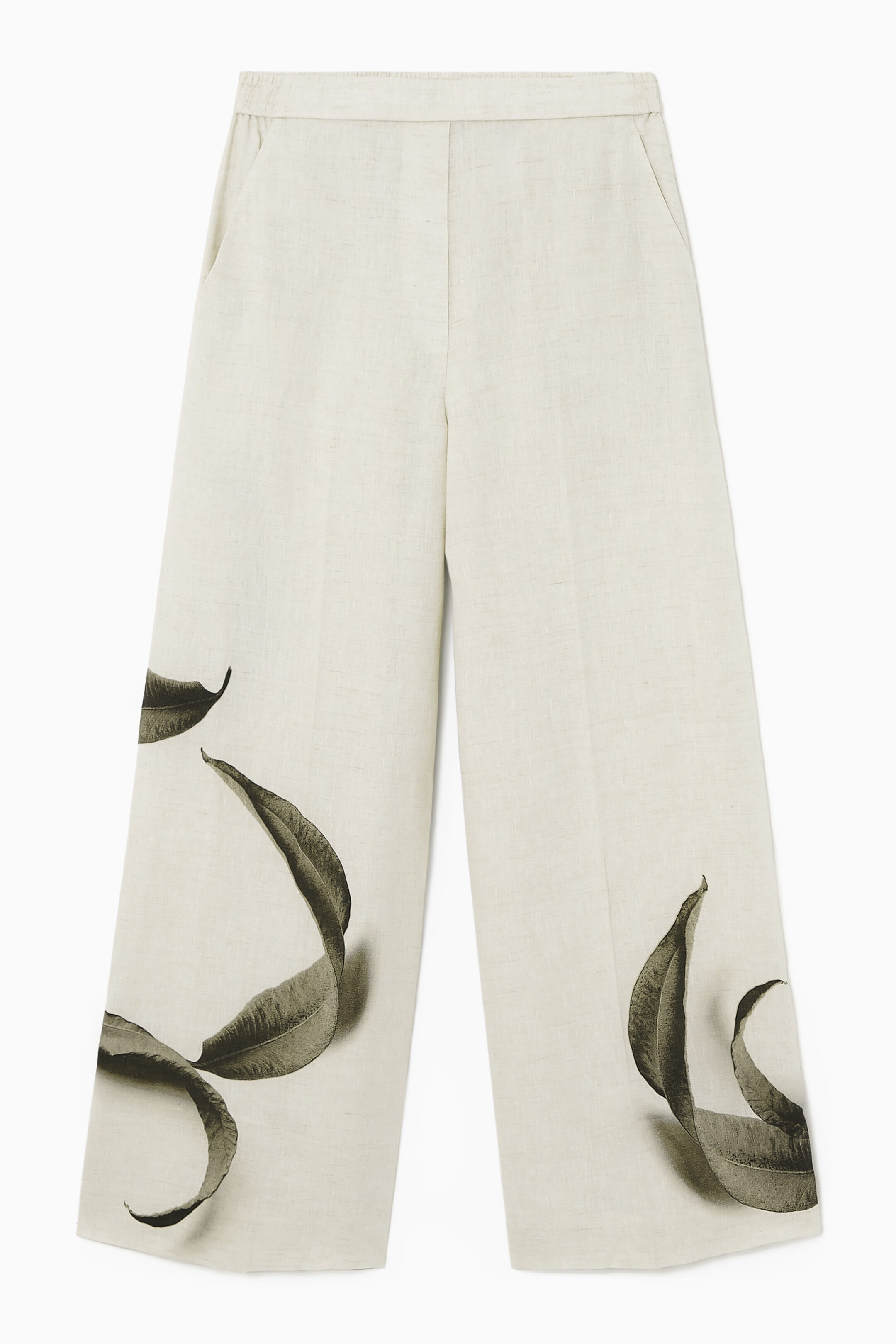 LEINENHOSE MIT BLATT-PRINT