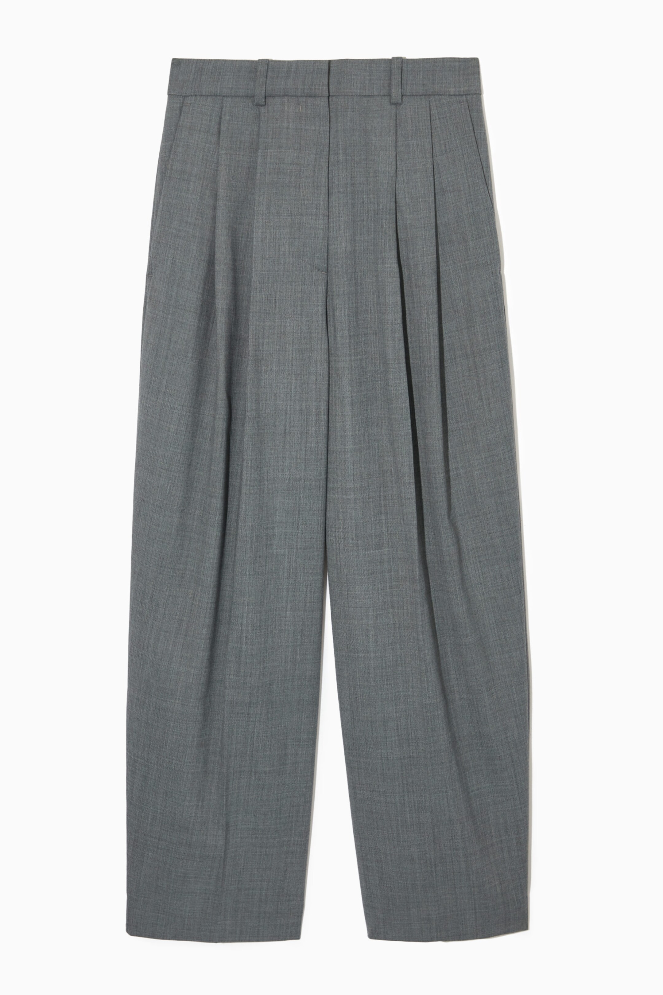 WIDE-LEG TAILORED WOOL-BLEND TROUSERS