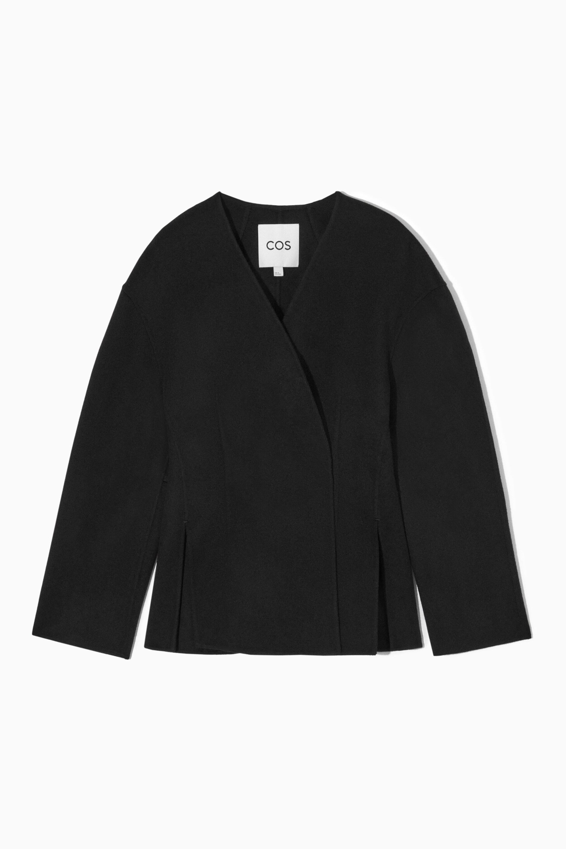 COLLARLESS DOUBLE-FACED WOOL BLAZER