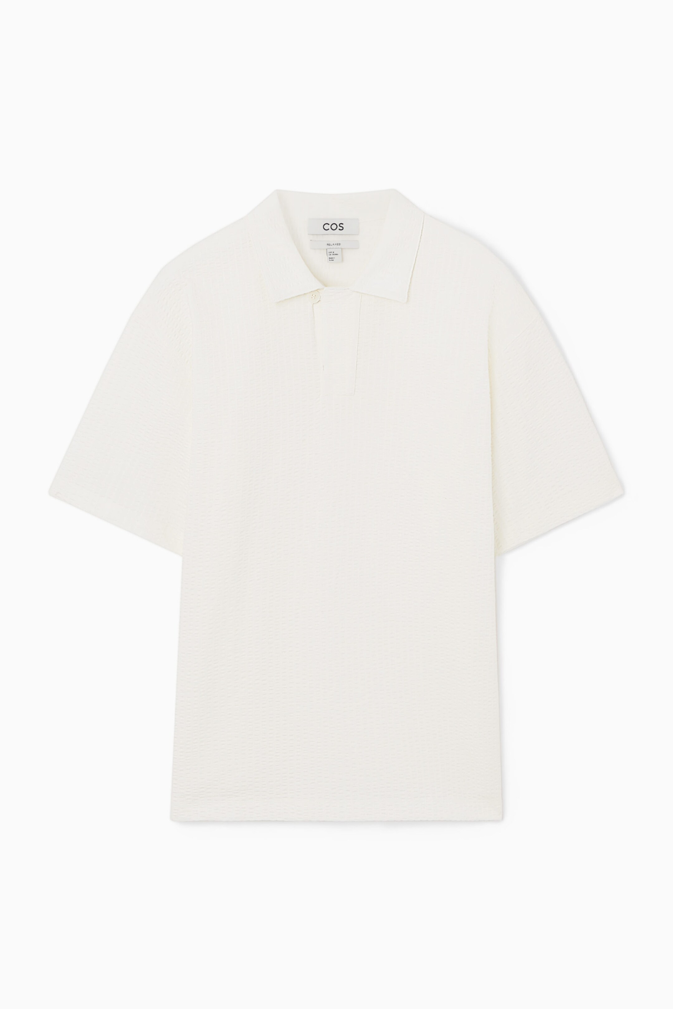 CAMP-COLLAR SEERSUCKER POLO SHIRT