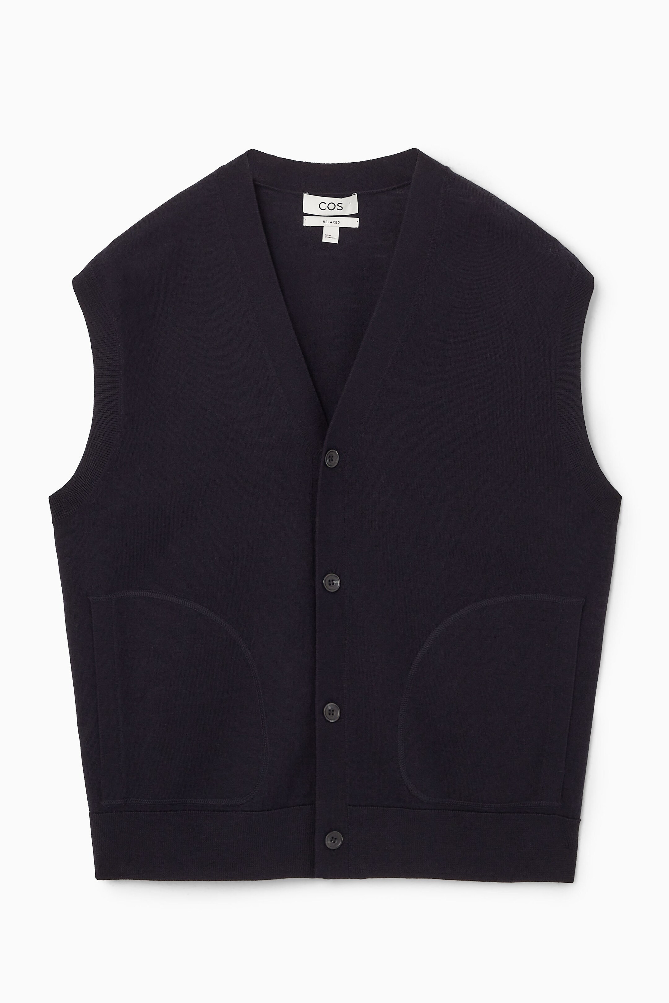 BUTTONED MERINO WOOL VEST