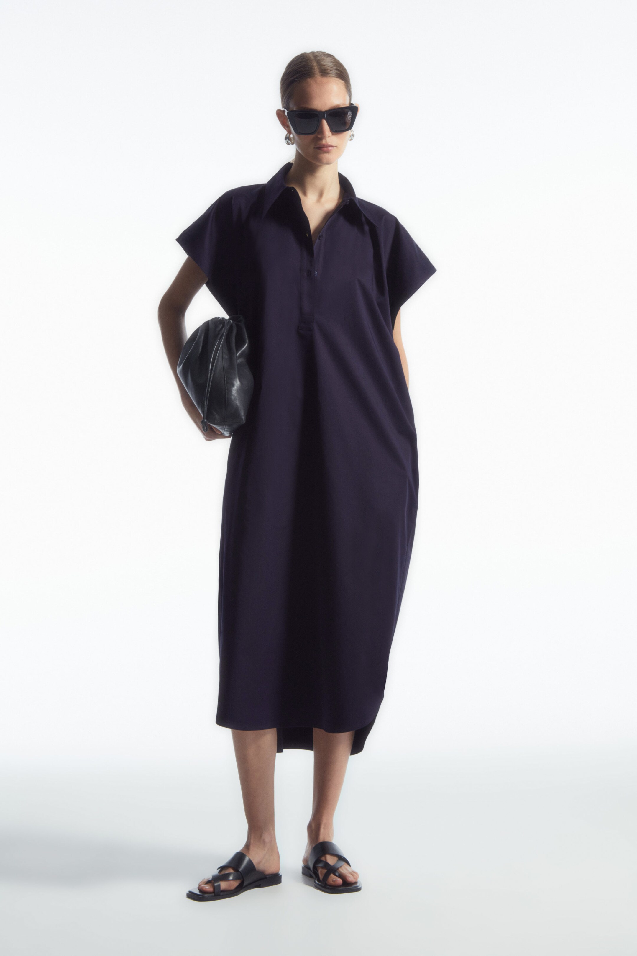 OVERSIZED MIDI SHIRT DRESS