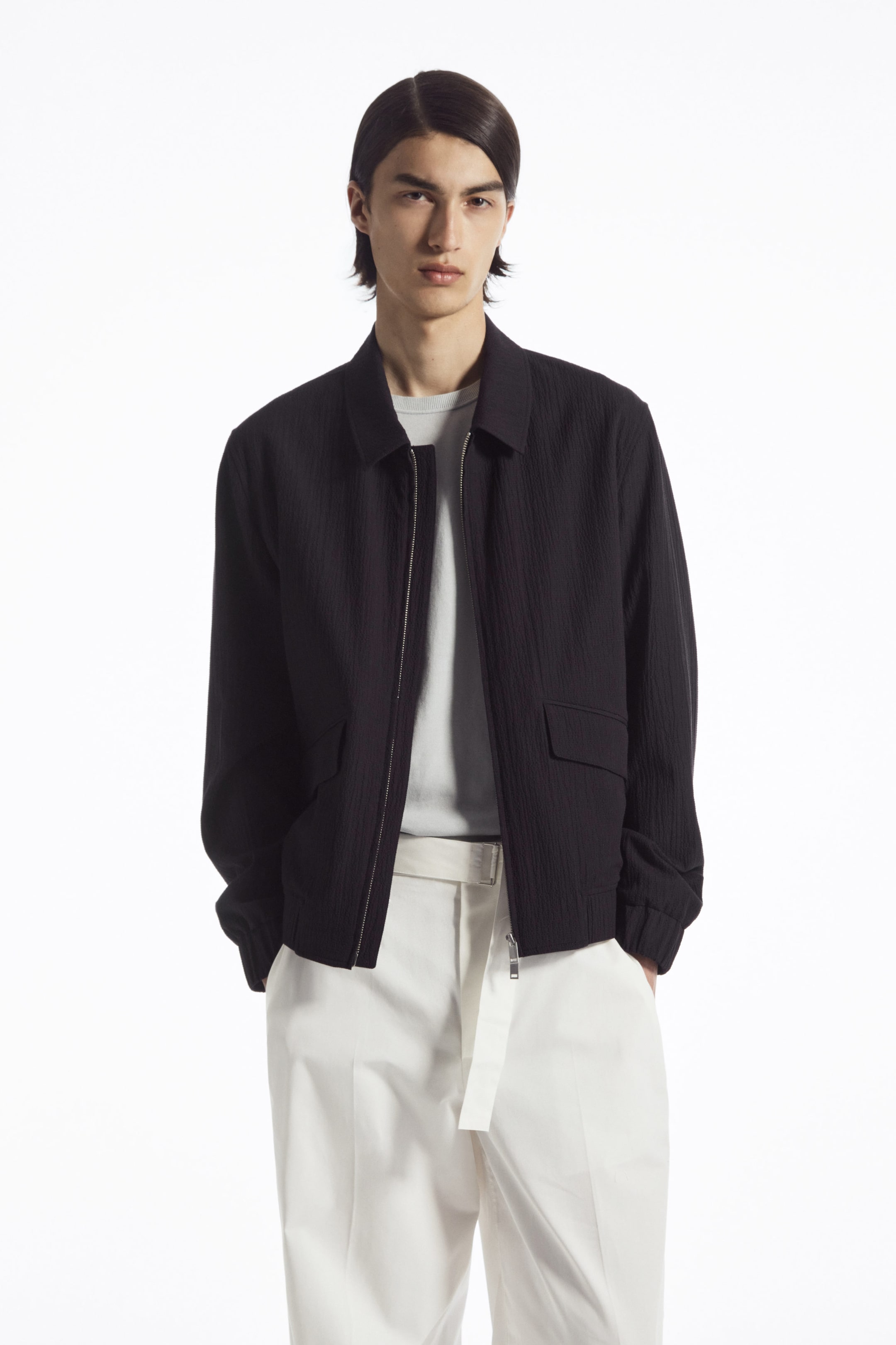 SEERSUCKER BLOUSON JACKET