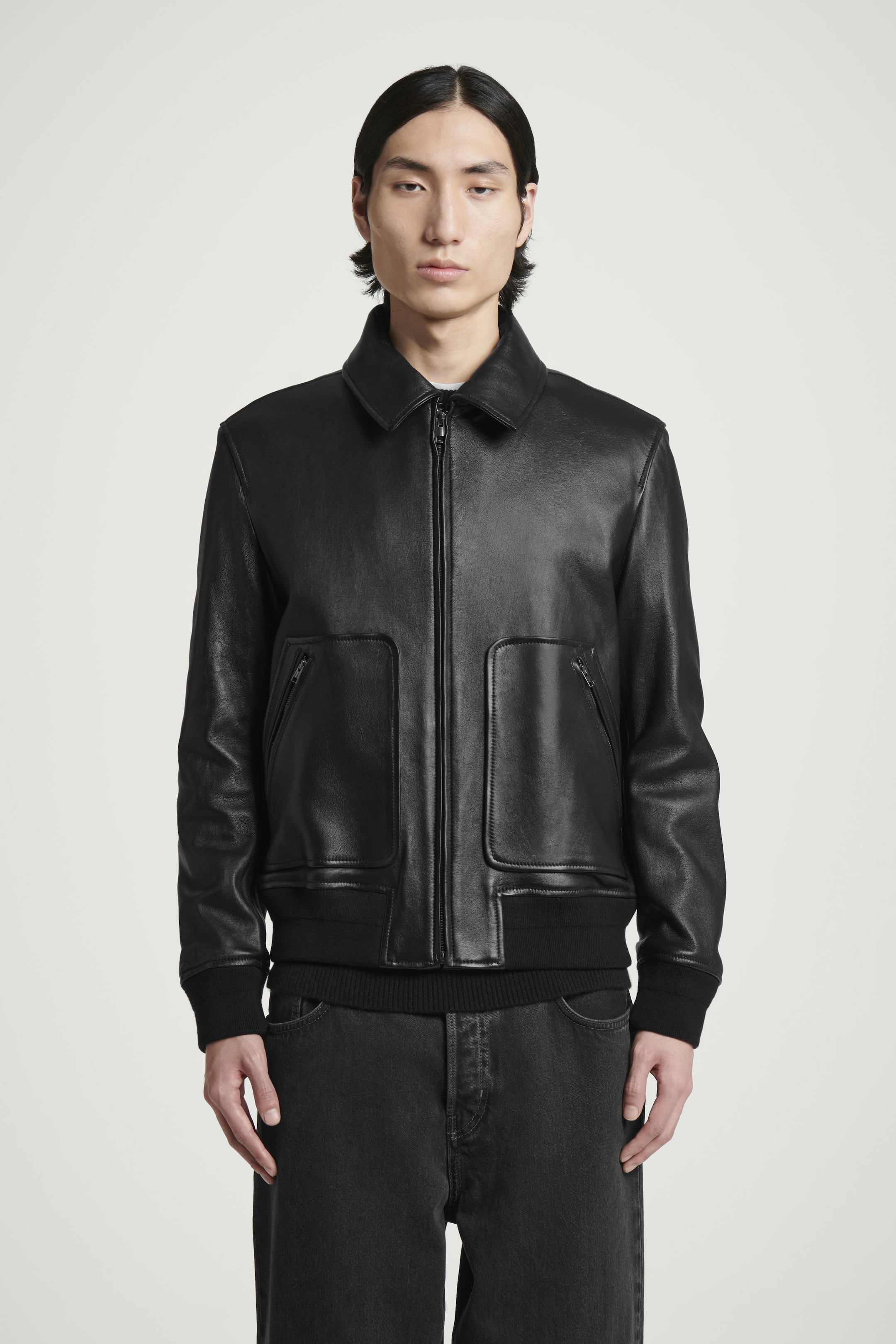 LEATHER BOMBER JACKET