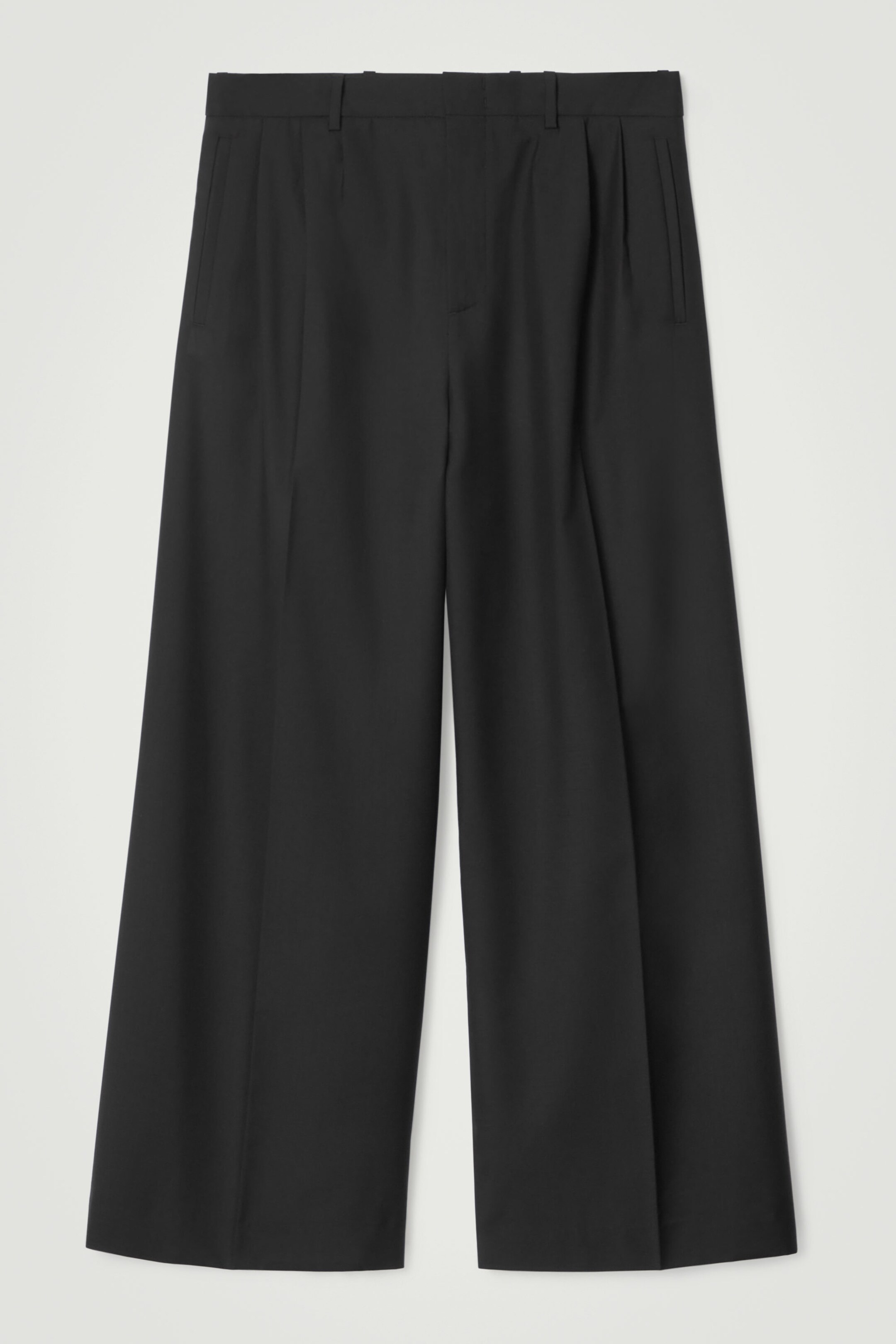 WIDE-LEG PLEATED WOOL TROUSERS - RELAXED