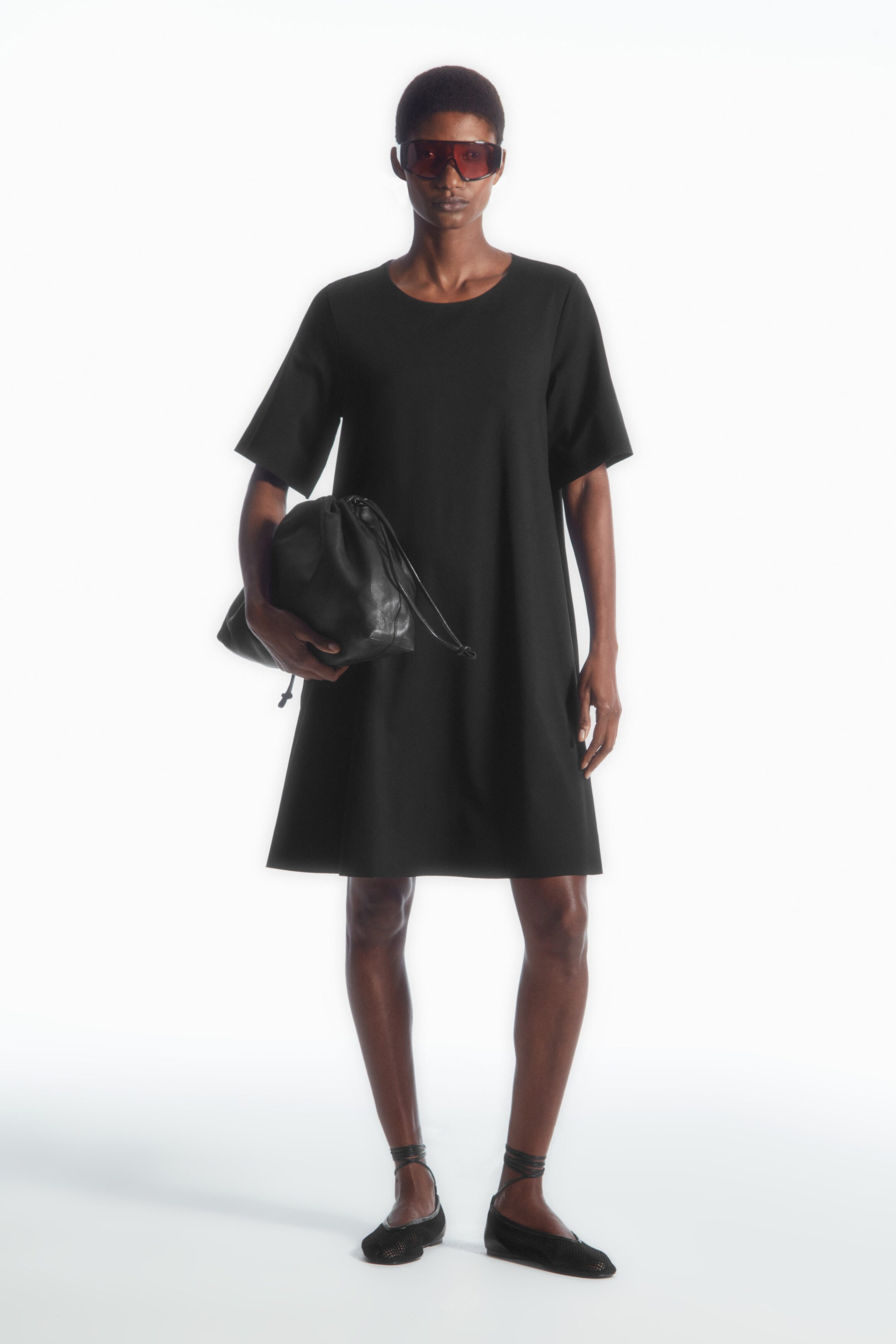 FLARED MINI T-SHIRT DRESS