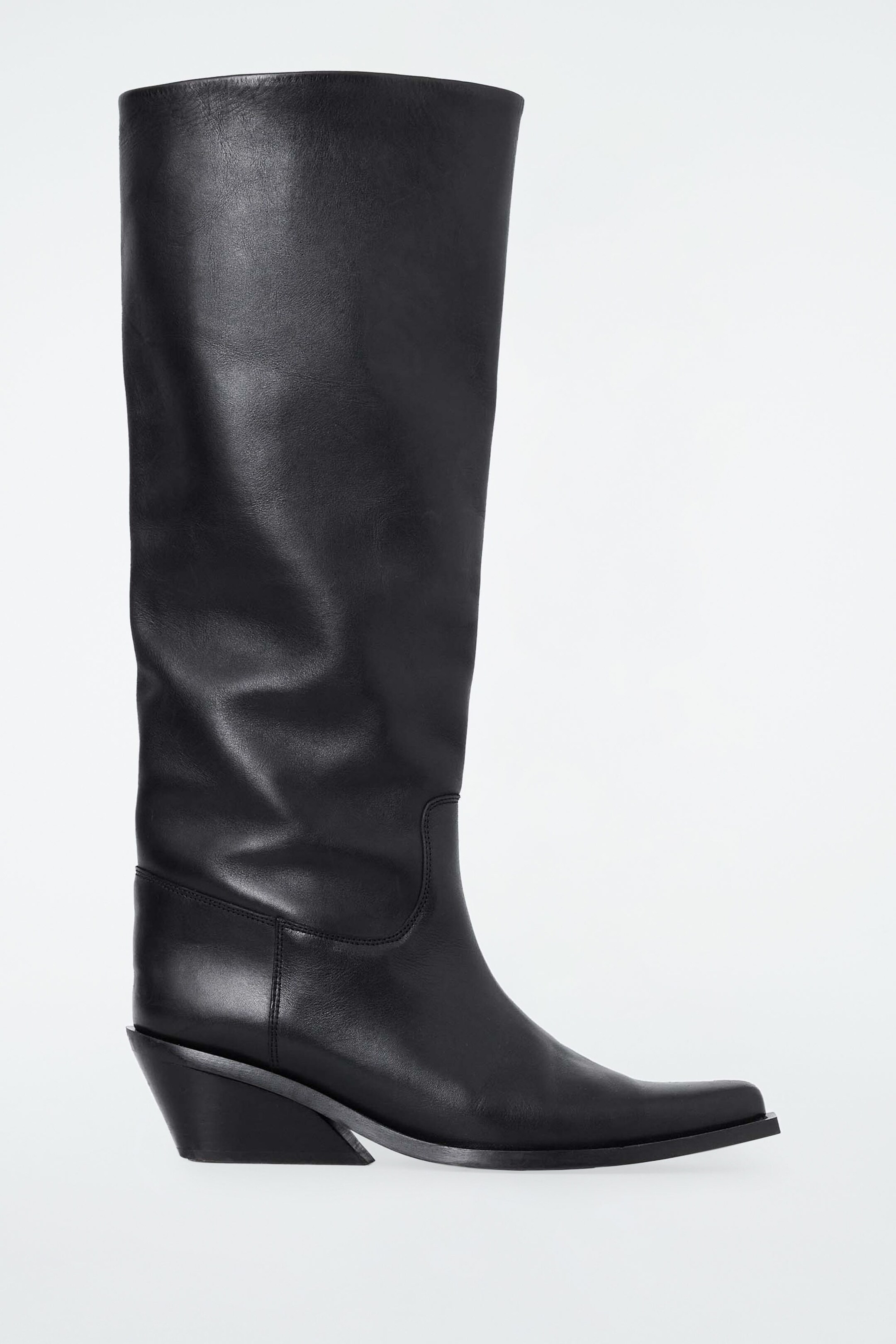 KNEE-HIGH LEATHER COWBOY BOOTS