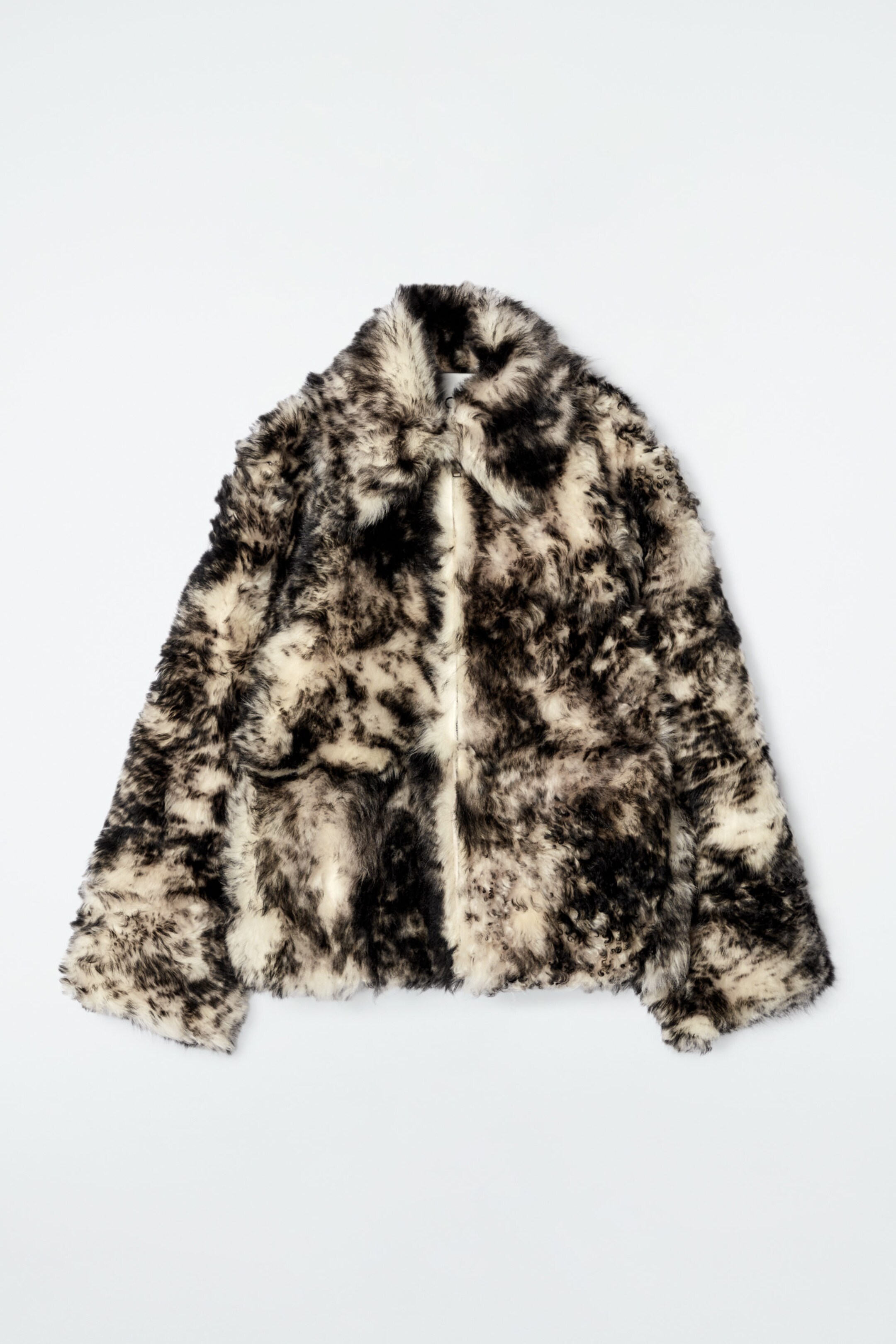 LEOPARD-EFFECT SHEARLING JACKET