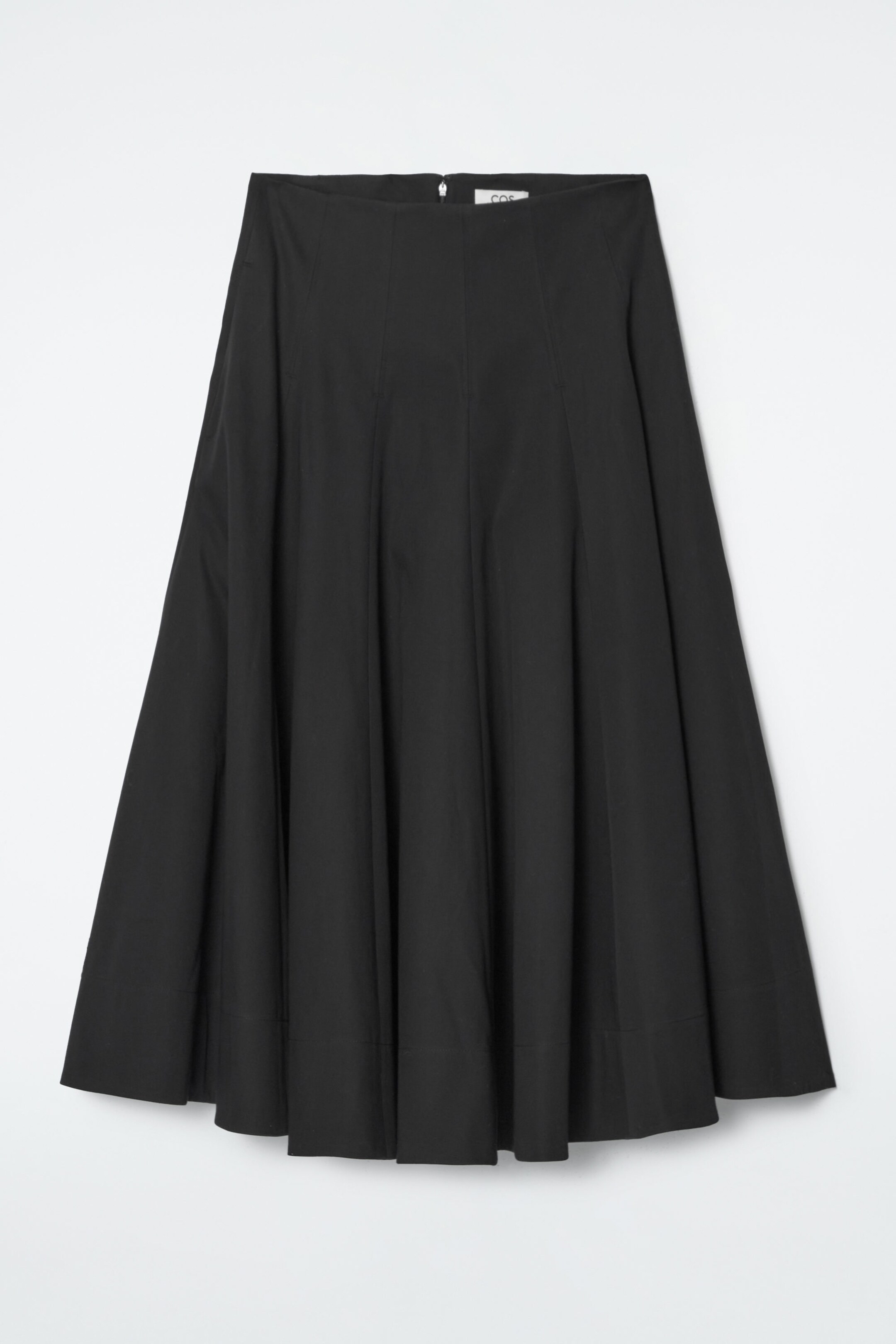 VOLUMINOUS A-LINE COTTON MIDI SKIRT