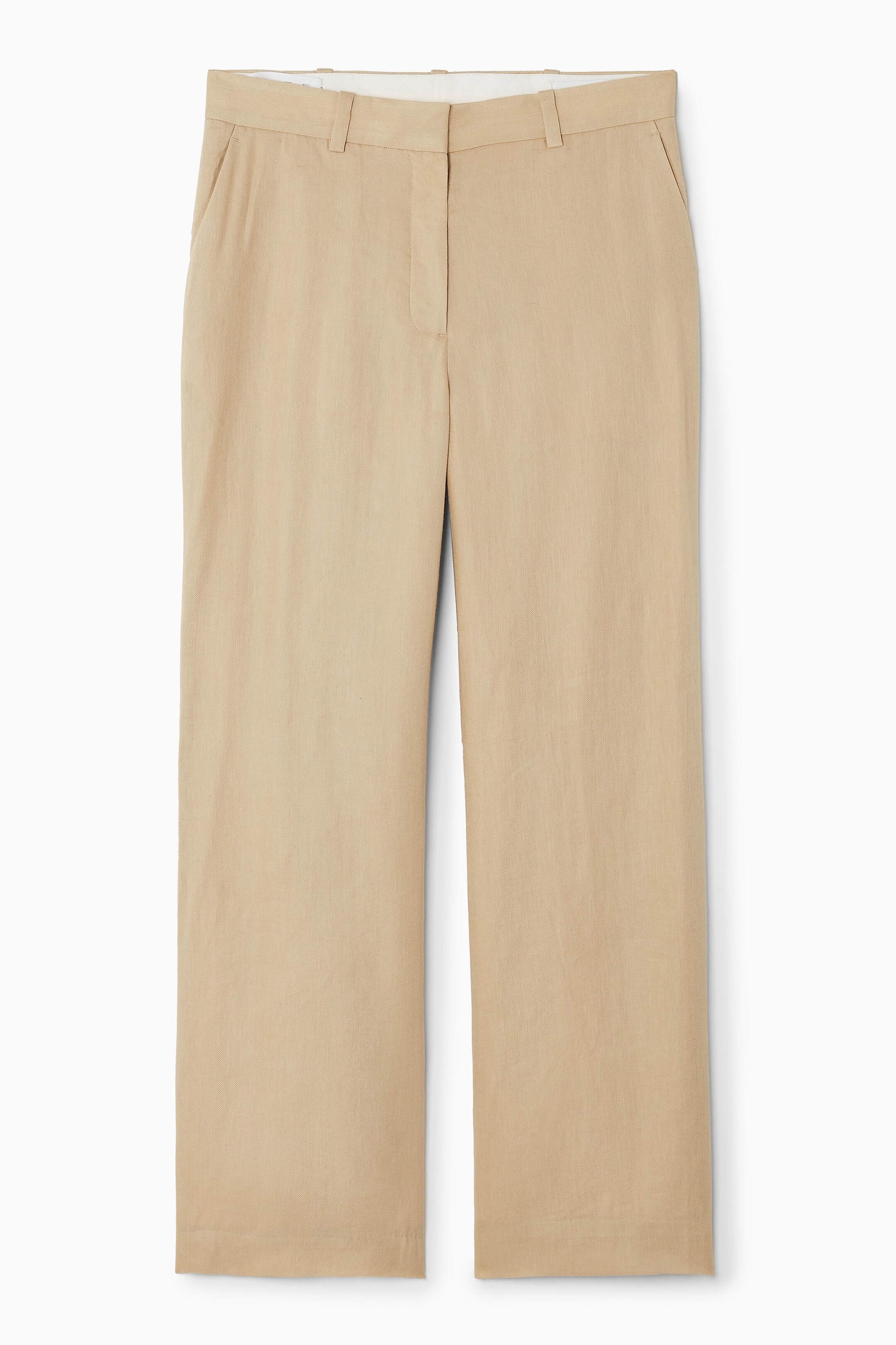 LINEN-BLEND FLARED TROUSERS