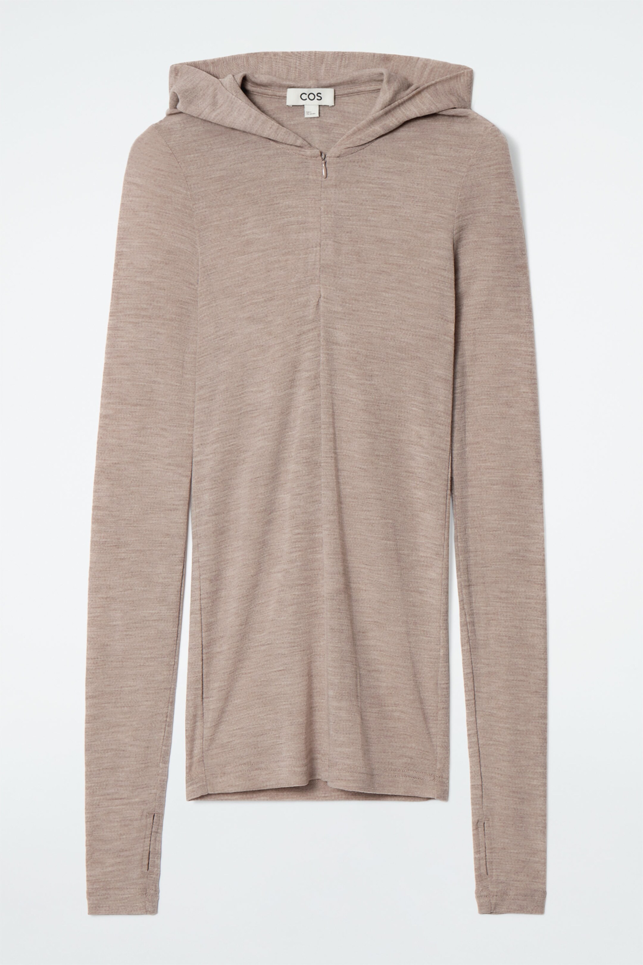 SLIM HALF-ZIP WOOL HOODIE