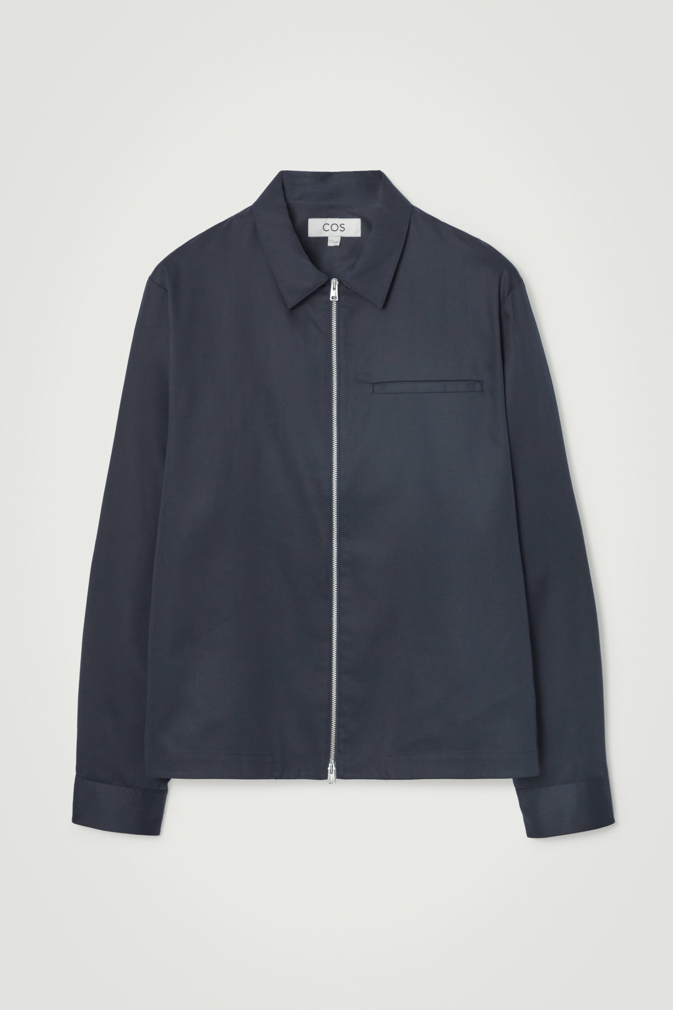 REGULAR ZIPPED TWILL OVERSHIRT