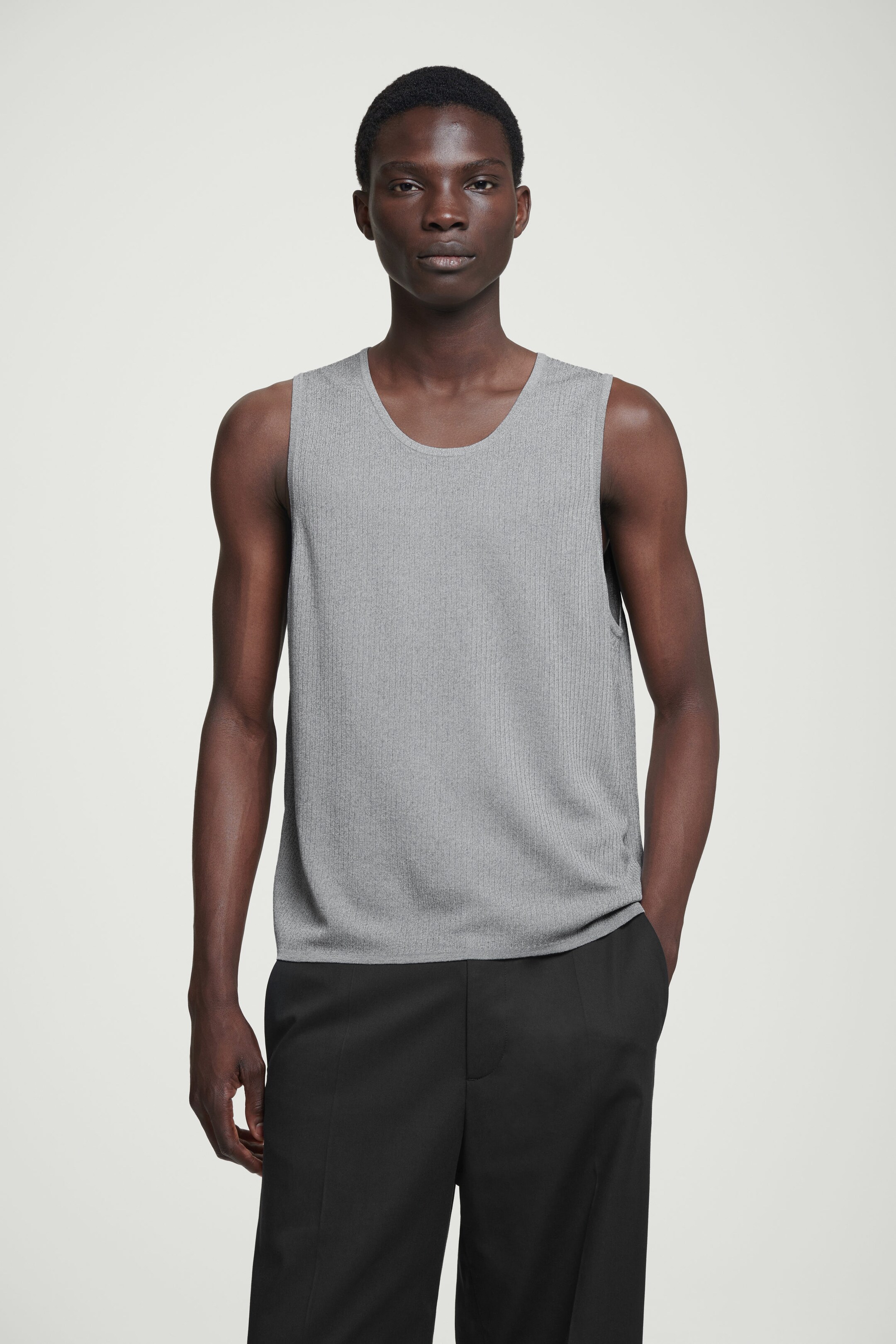 RIBBED-KNIT CREW-NECK TANK TOP